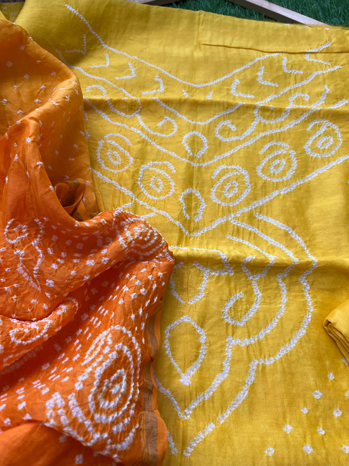 Chanderi Bandhani kurta dupatta