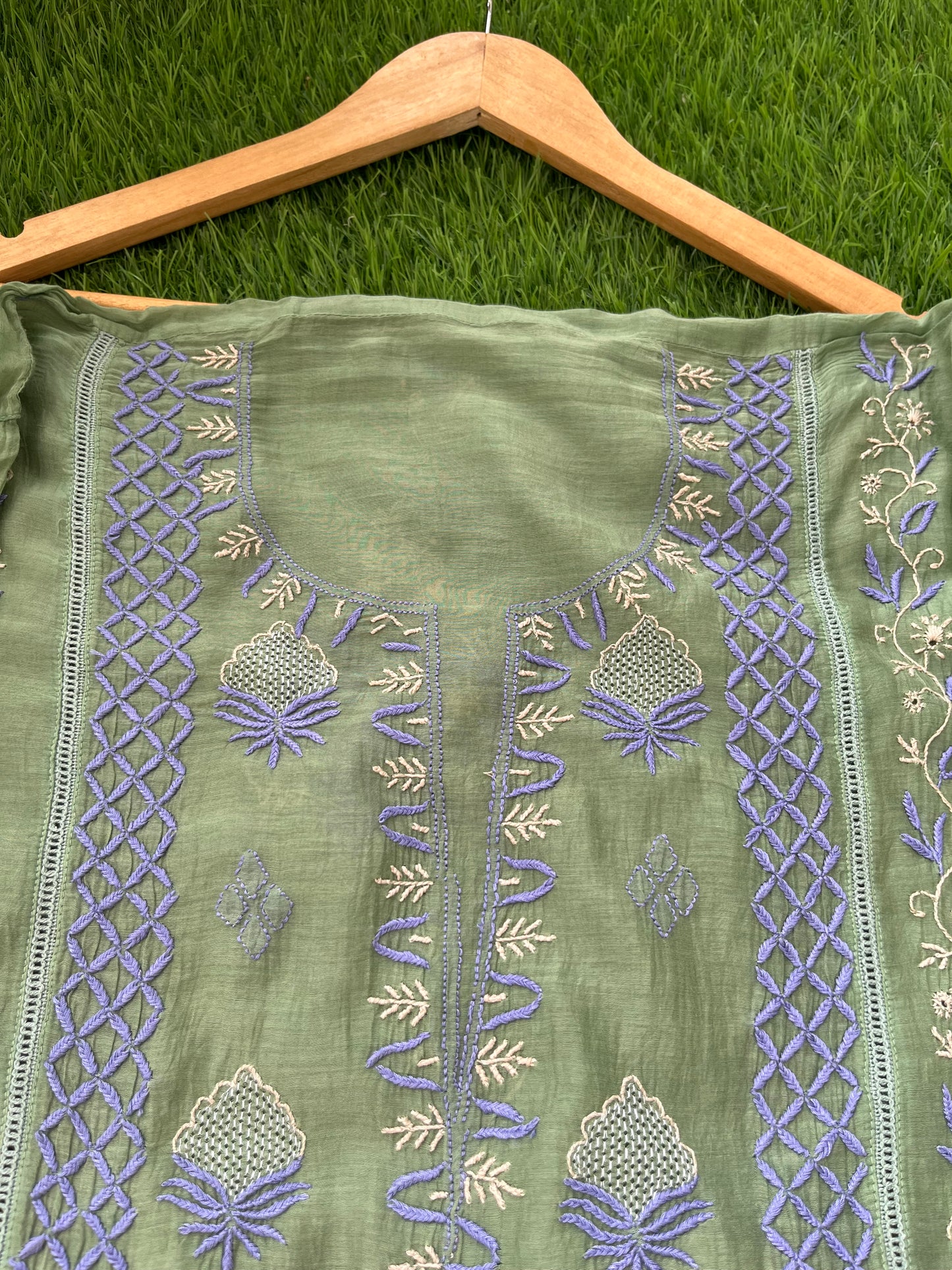 Chanderi Chikankari Kurta Dupatta