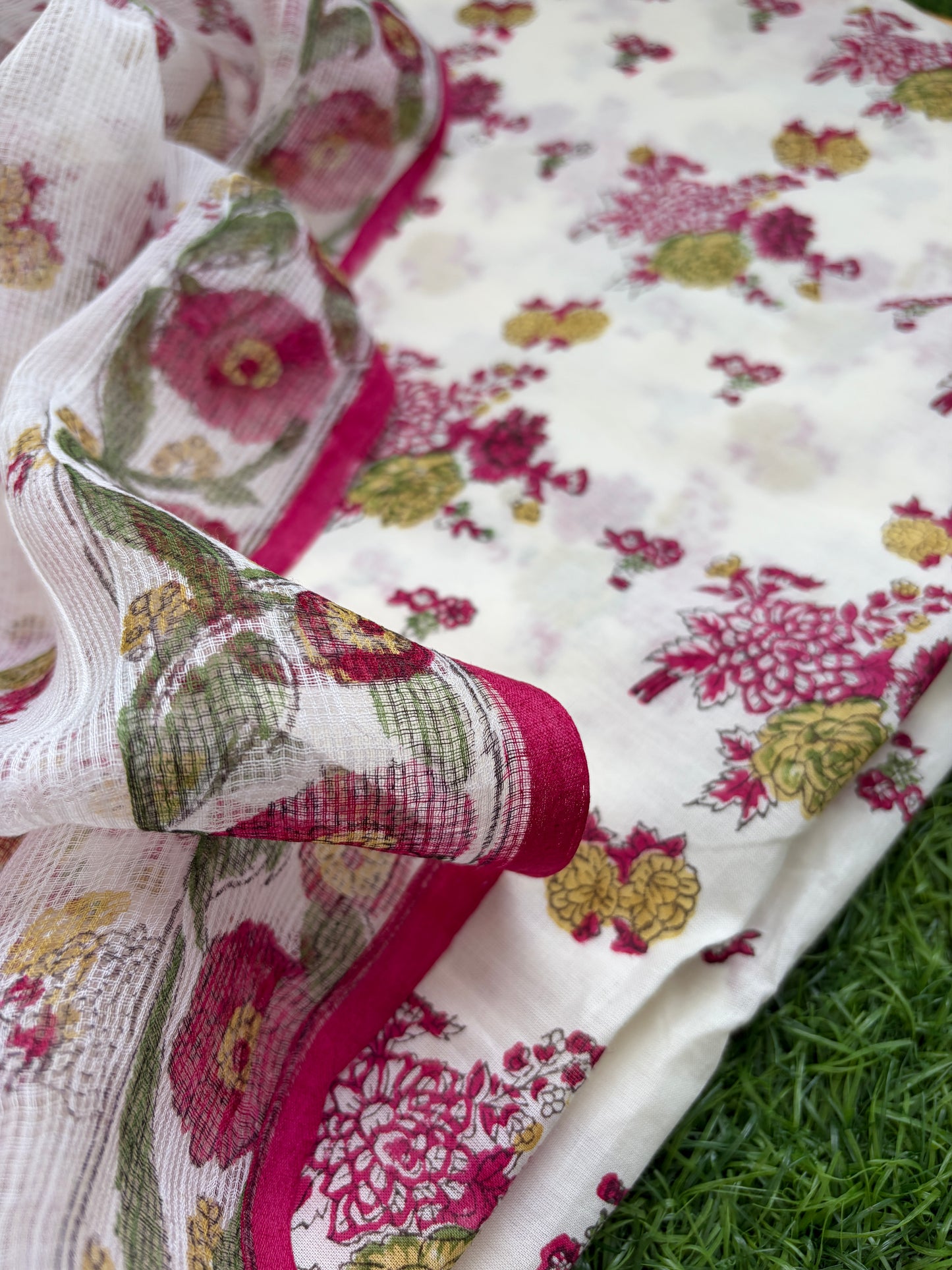Cotton kurta fabric kota dupatta