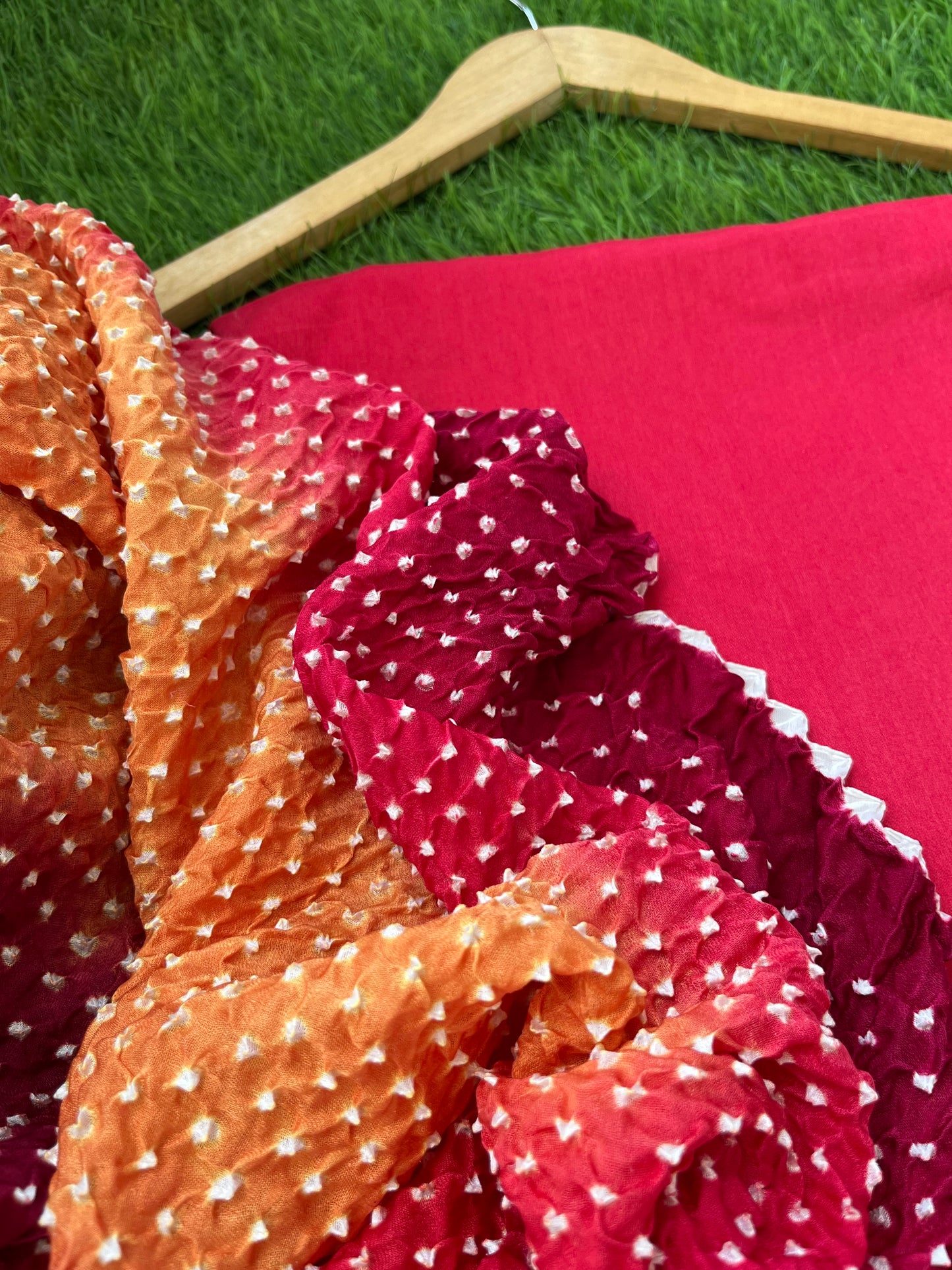 त्योहार् -Gajji Silk bandhani dupatta chanderi fabric