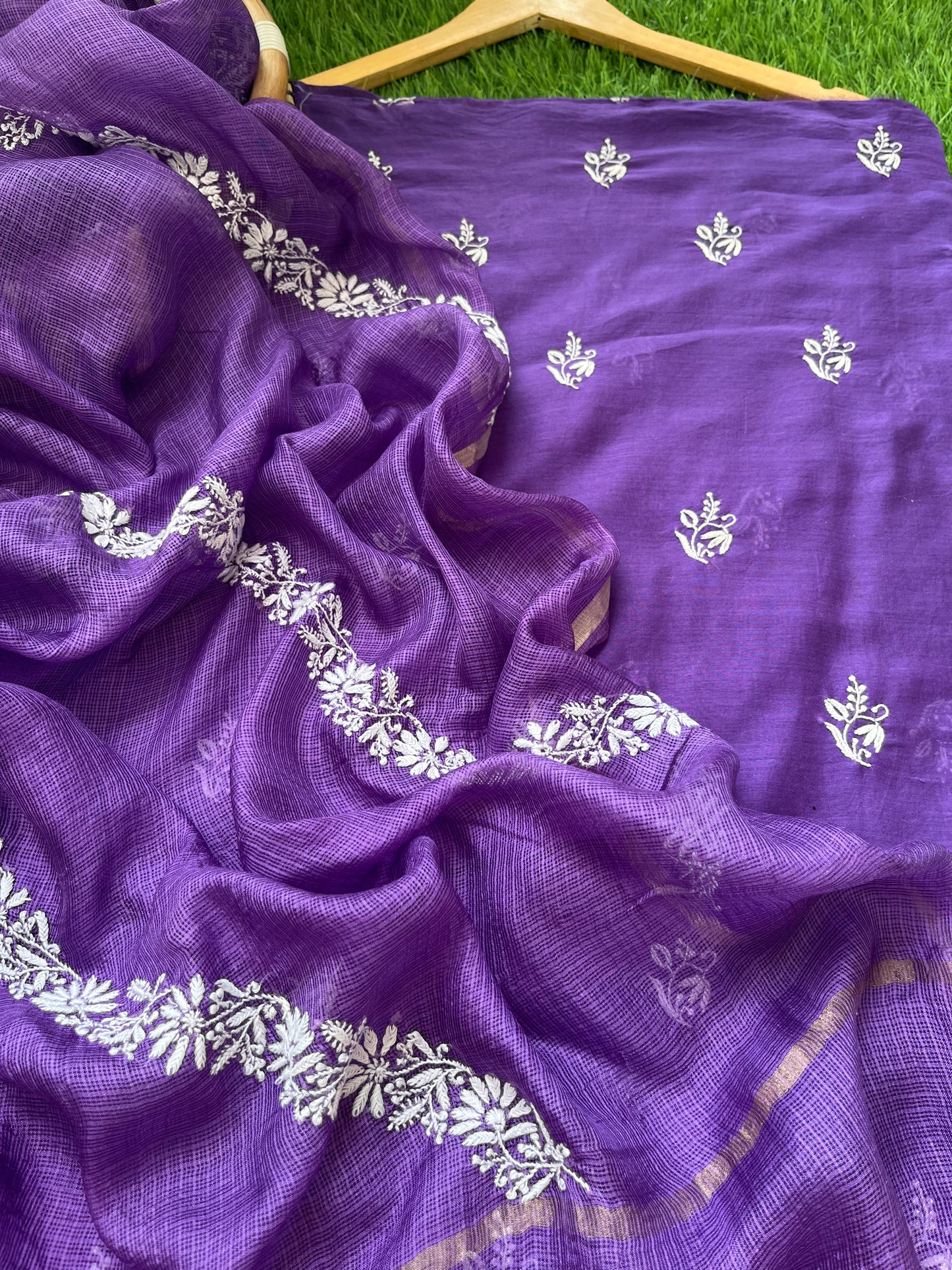 Chanderi chikan kurta and Dupatta