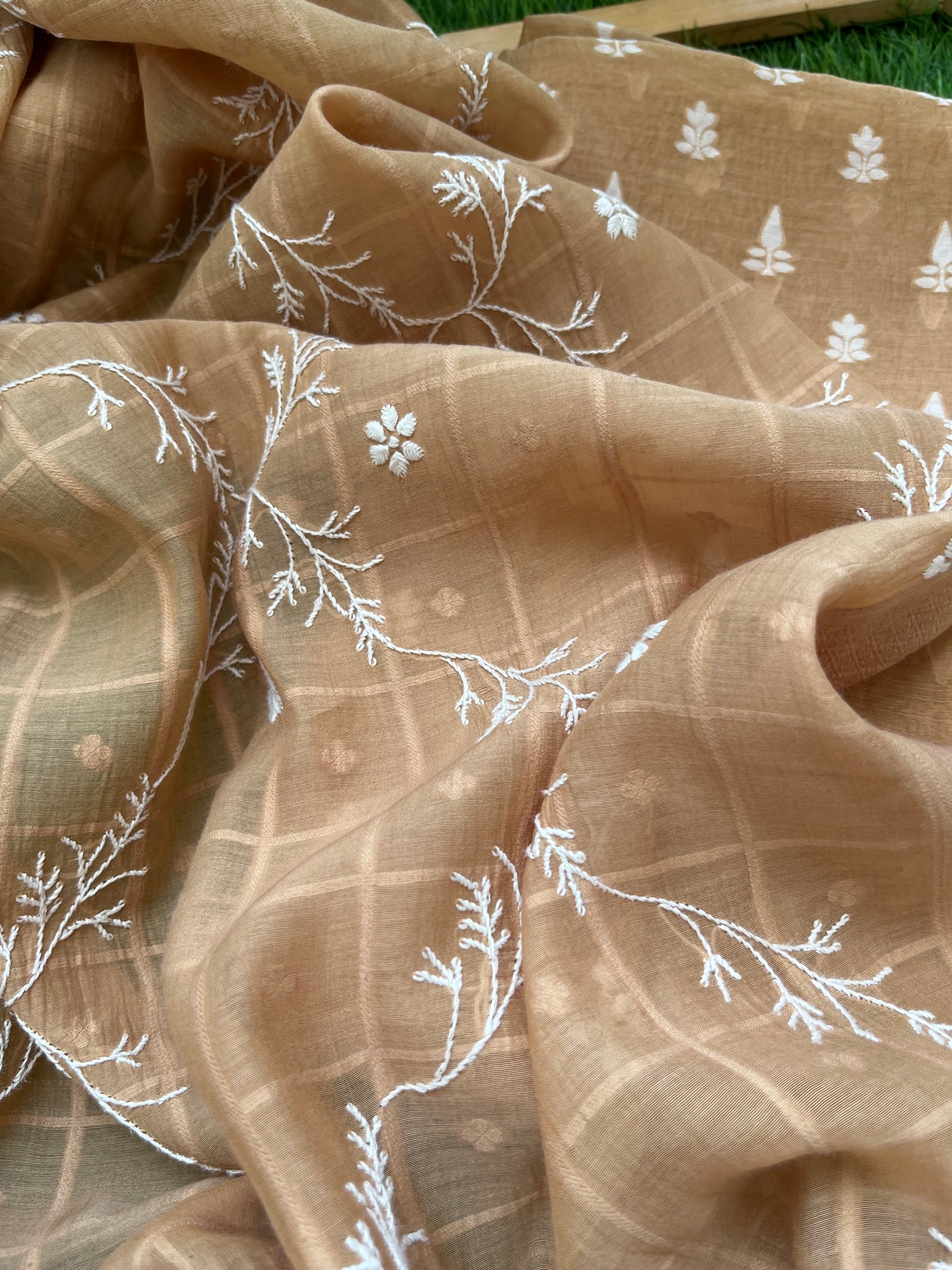 Jaamdani kurta bottom chikankari dupatta