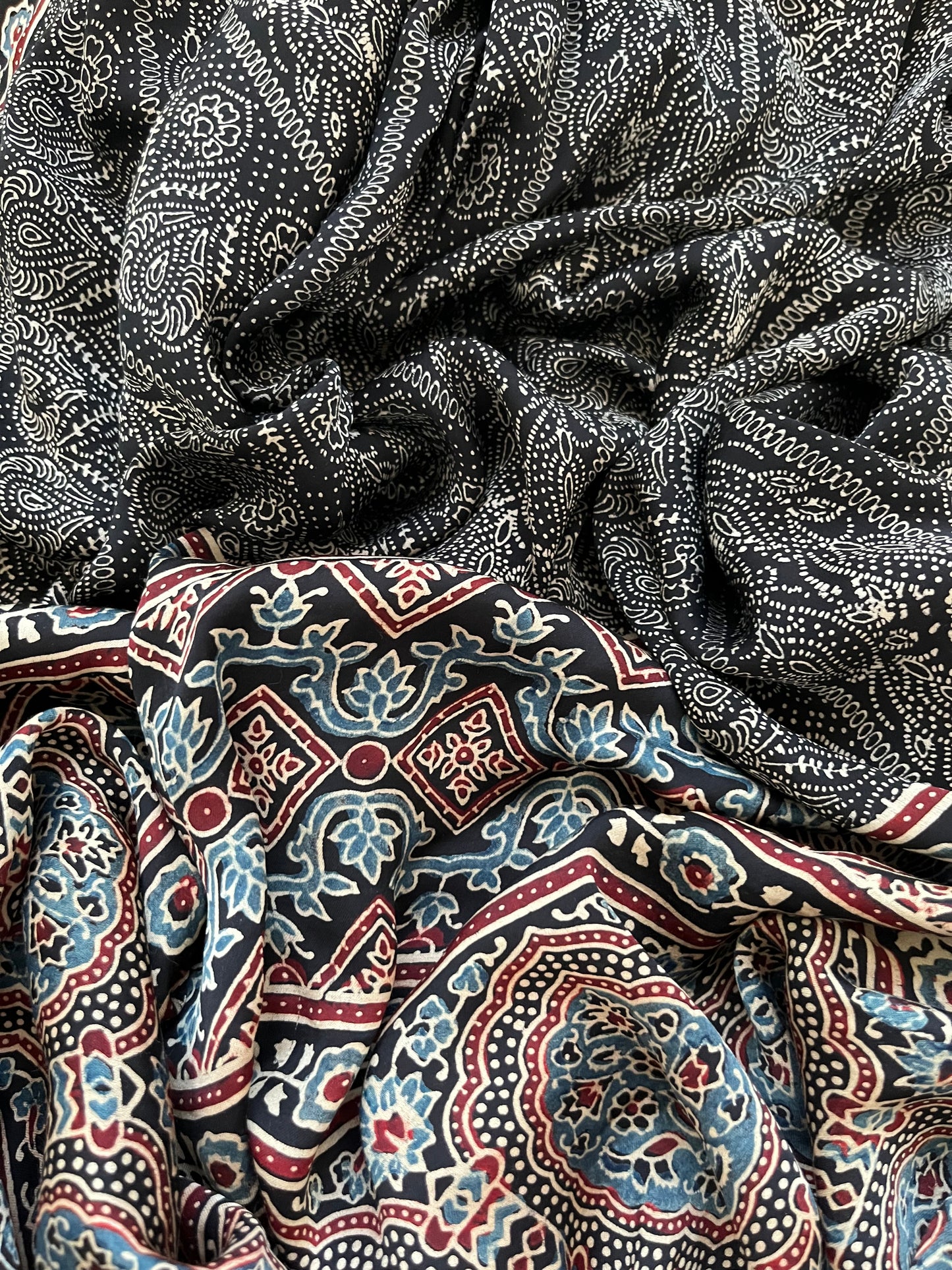 Chanderi Chikankari Kurta ajrakh Dupatta