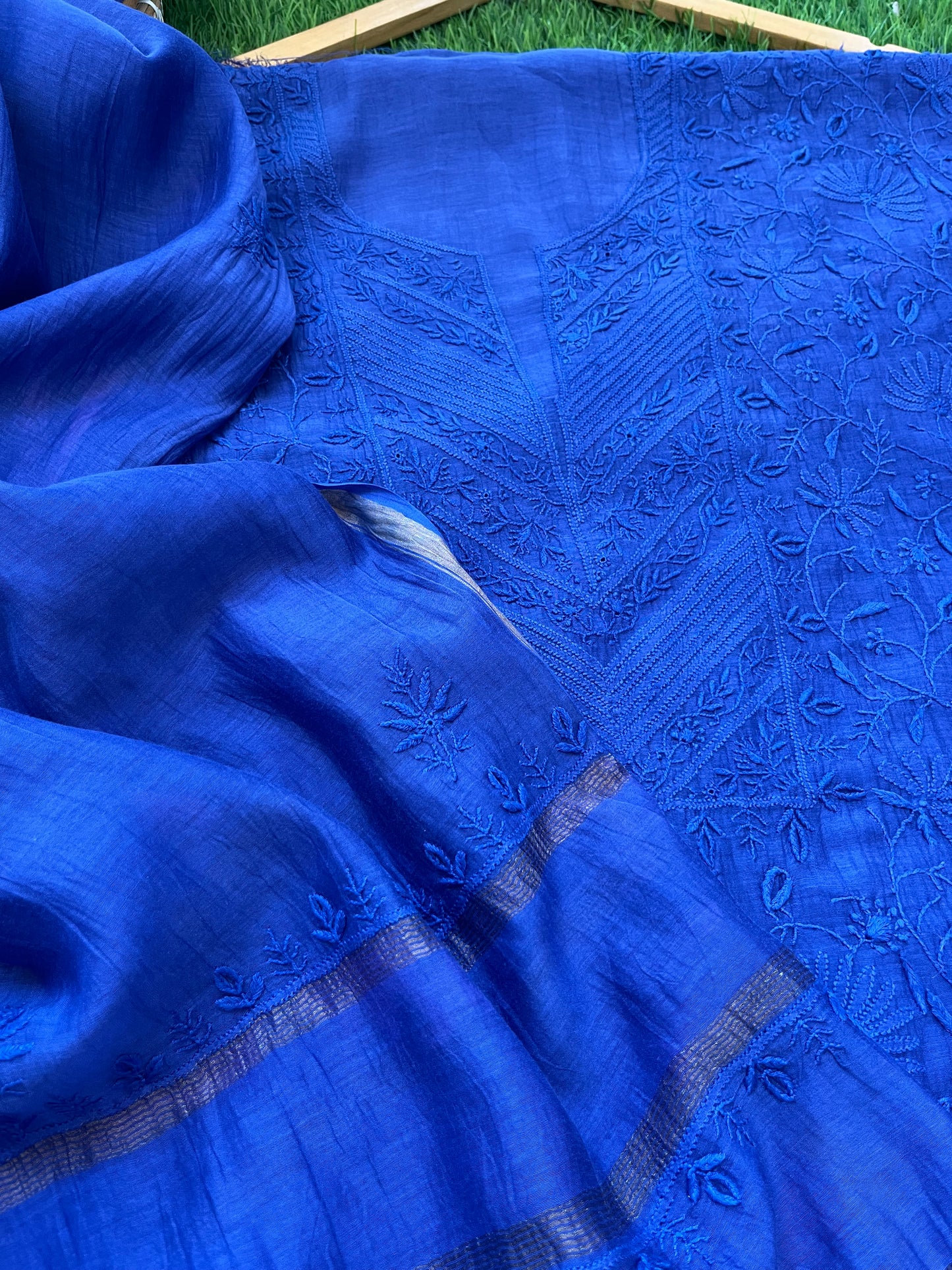 Chanderi Chikankari Kurta Dupatta