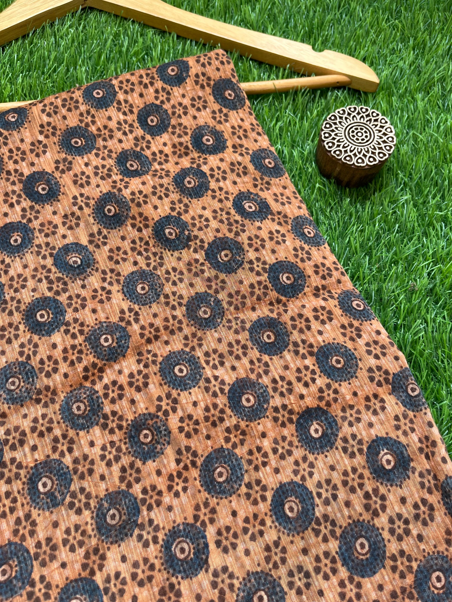Ajrakh Chanderi fabric