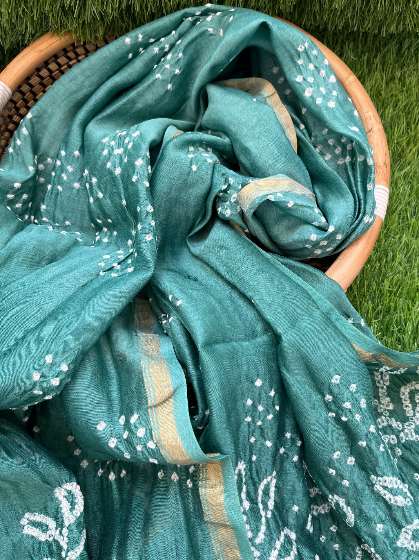 Bandhani Chanderi silk Dupatta