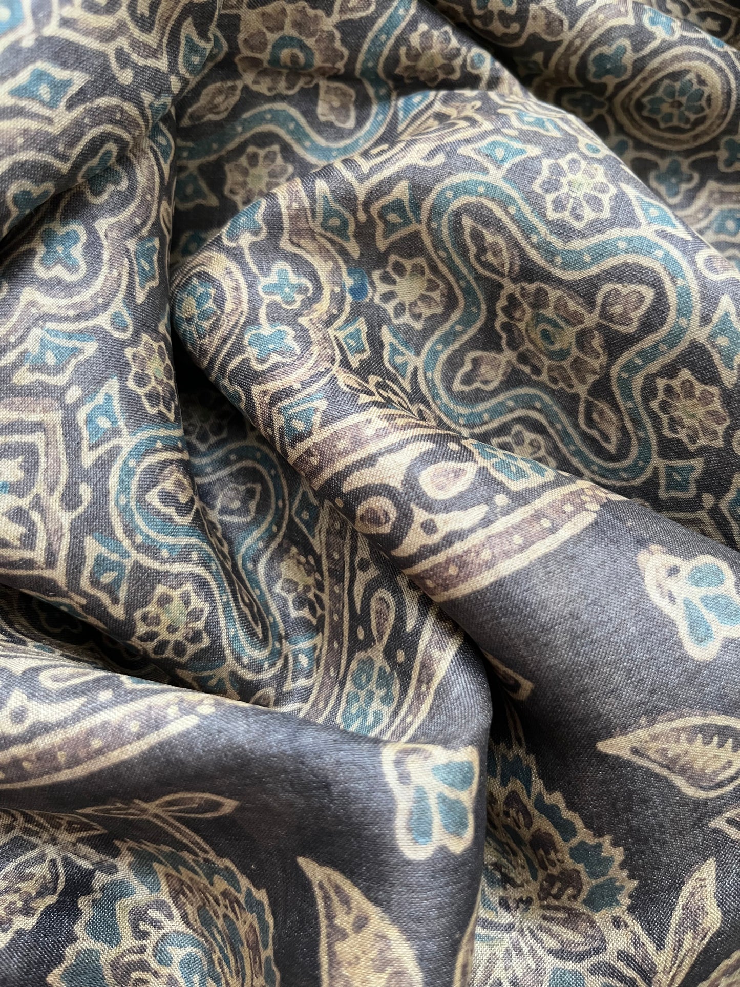 Tussar silk Ajrakh Kurta and dupatta