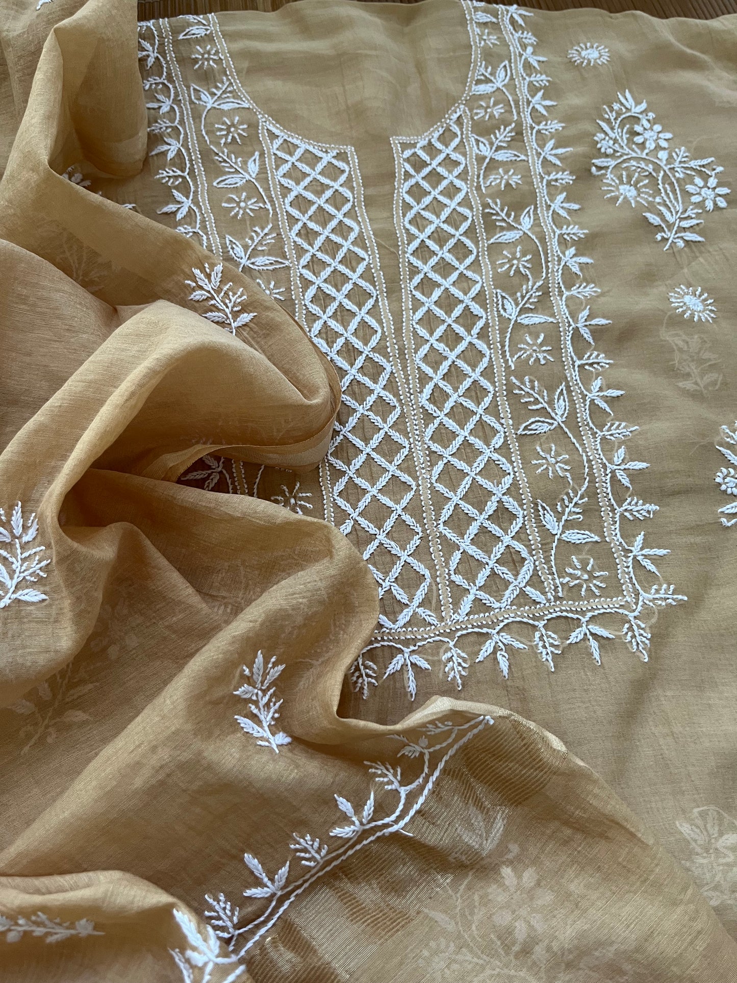 Chanderi Chikankari Kurta Dupatta
