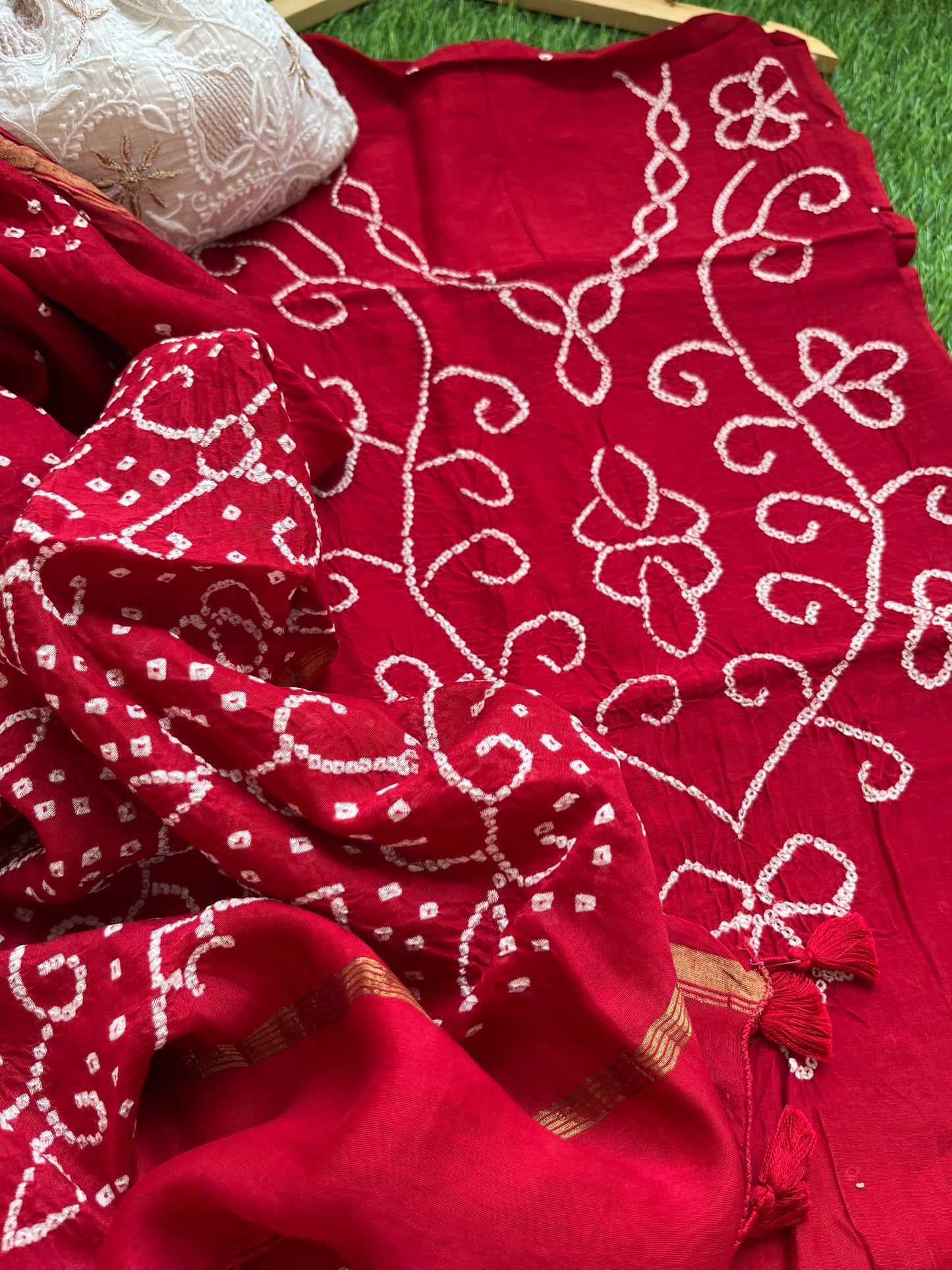 Chanderi Bandhani kurta dupatta