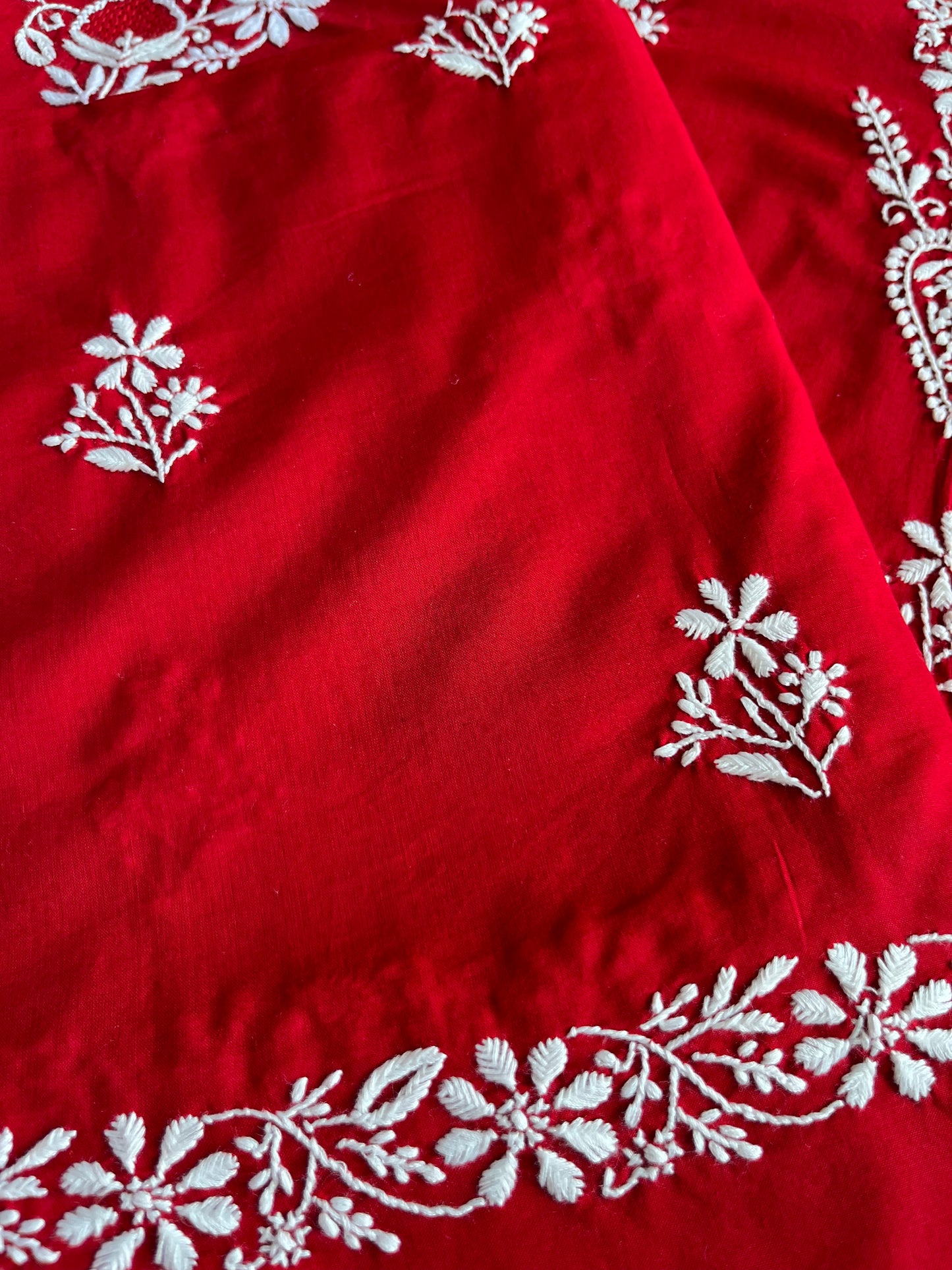 Cotton chikan kurta bottom