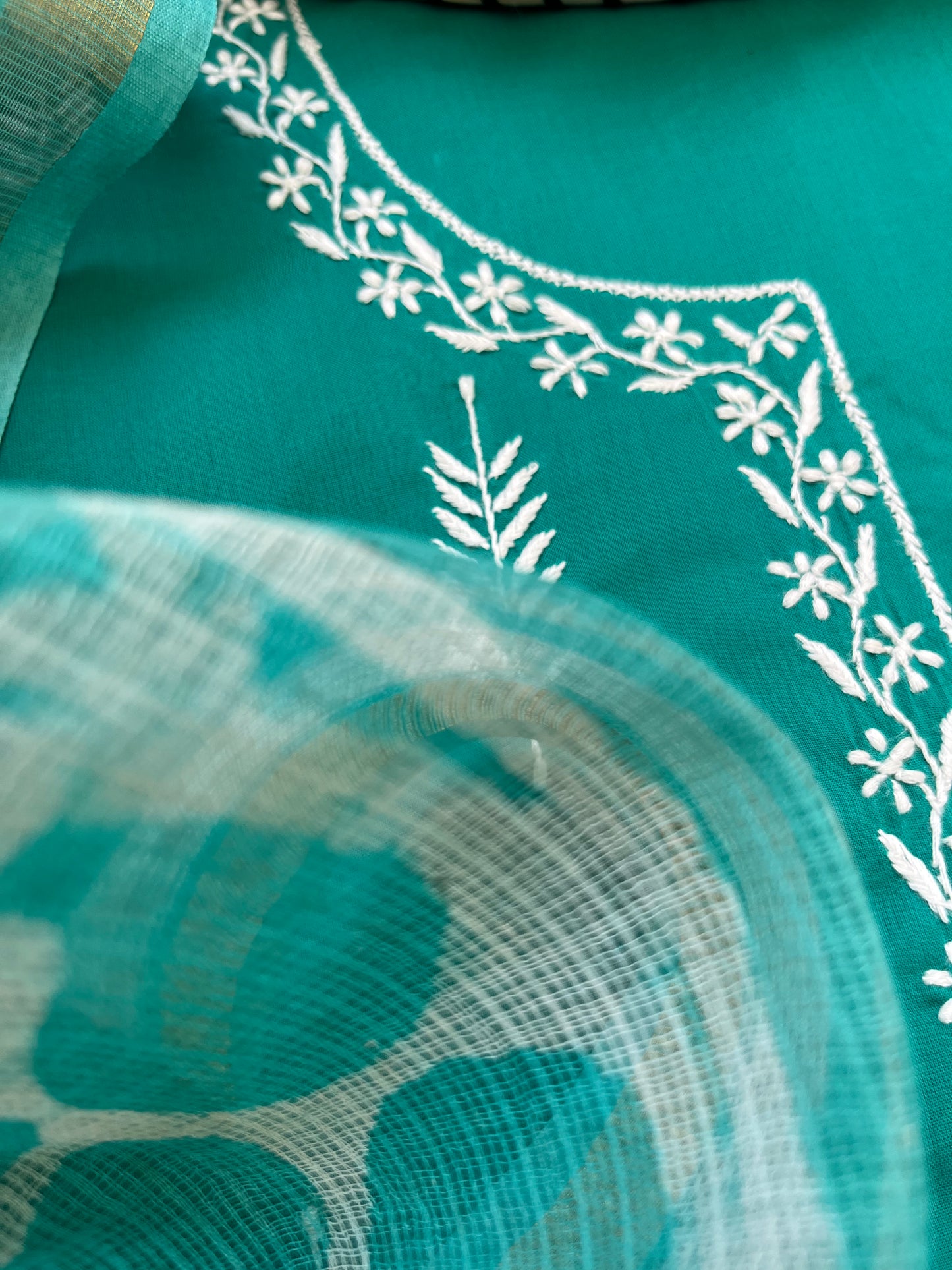 Cotton chikan kurta bottom