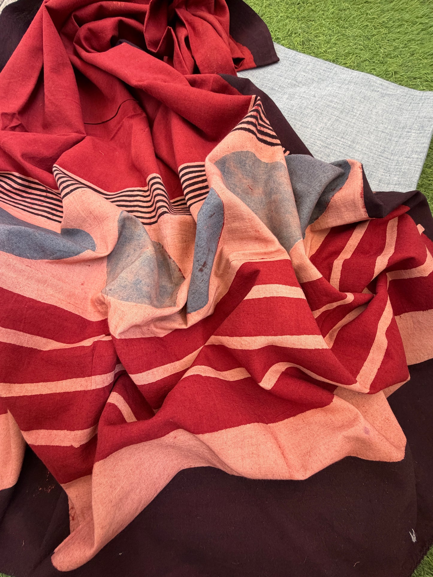 Mangalgiri kurta Bottom and ajrakh dupatta