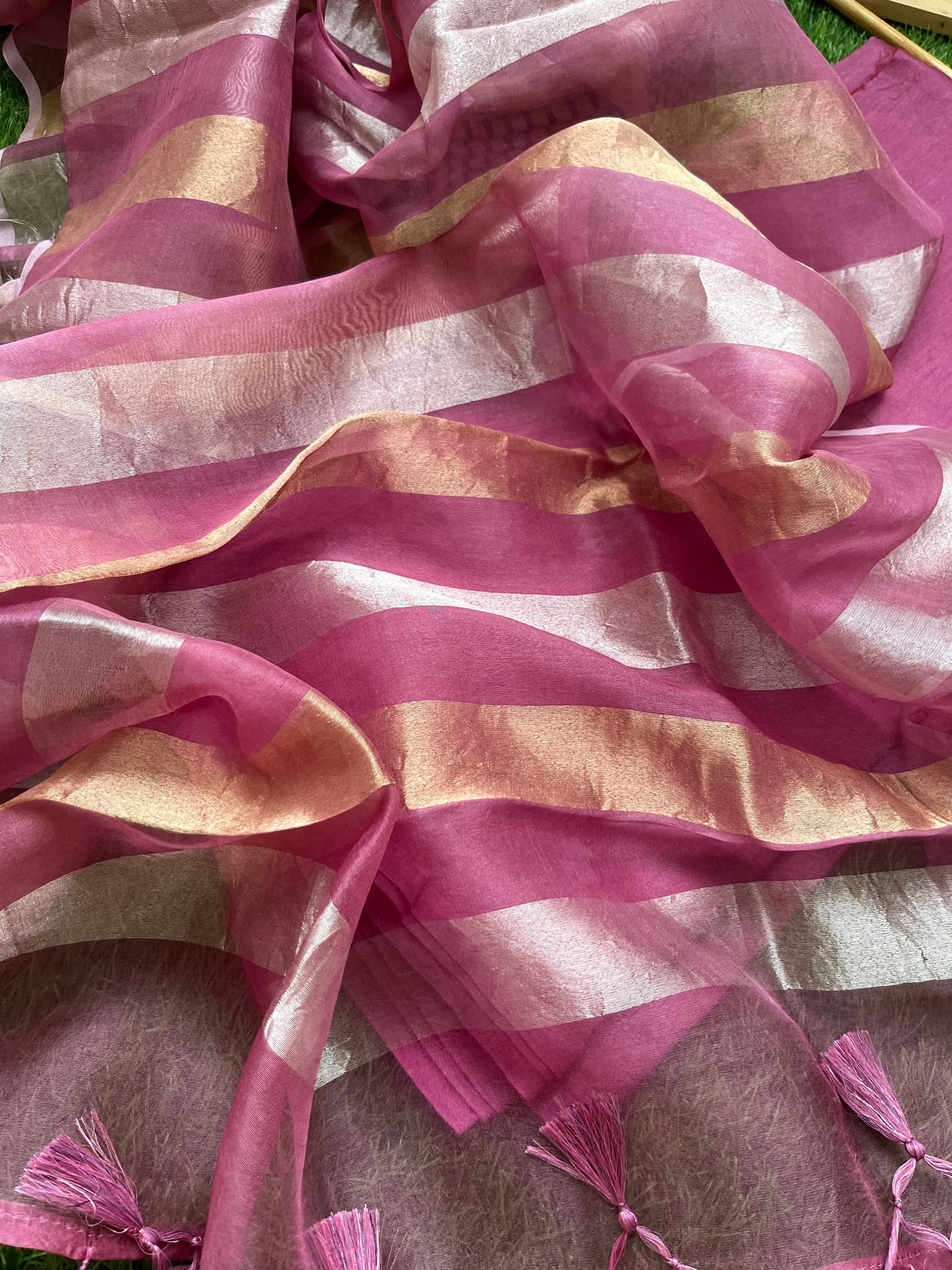 त्योहार् -Banarasi organza dupatta chanderi fabric