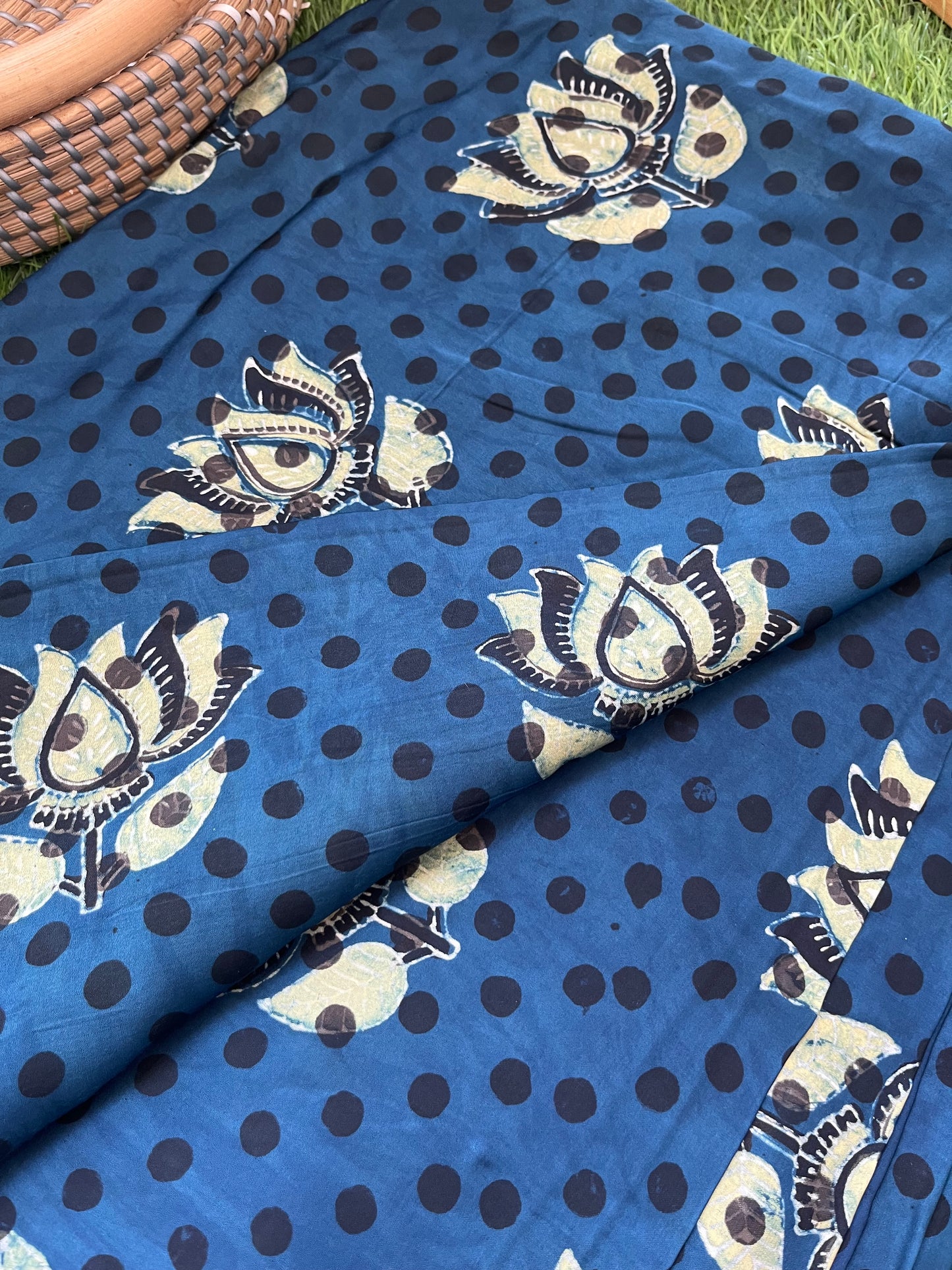 Modal Silk ajrakh fabric