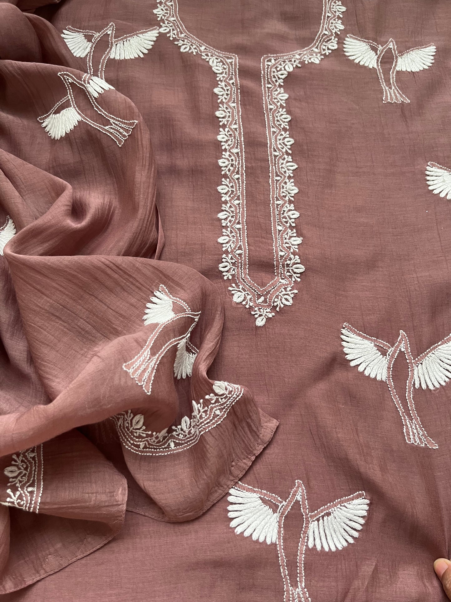 Chanderi Chikankari Kurta Dupatta