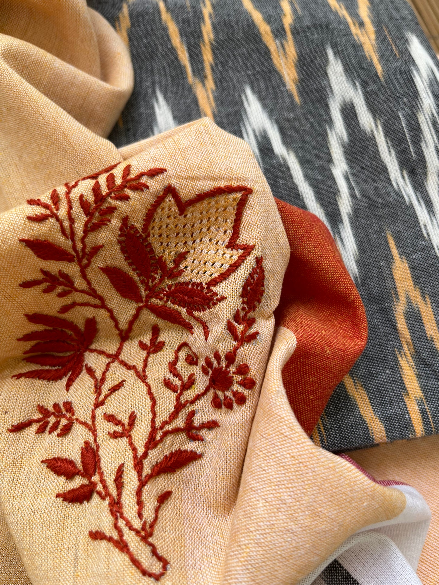 Cotton ikkat kurta chikankari Dupatta