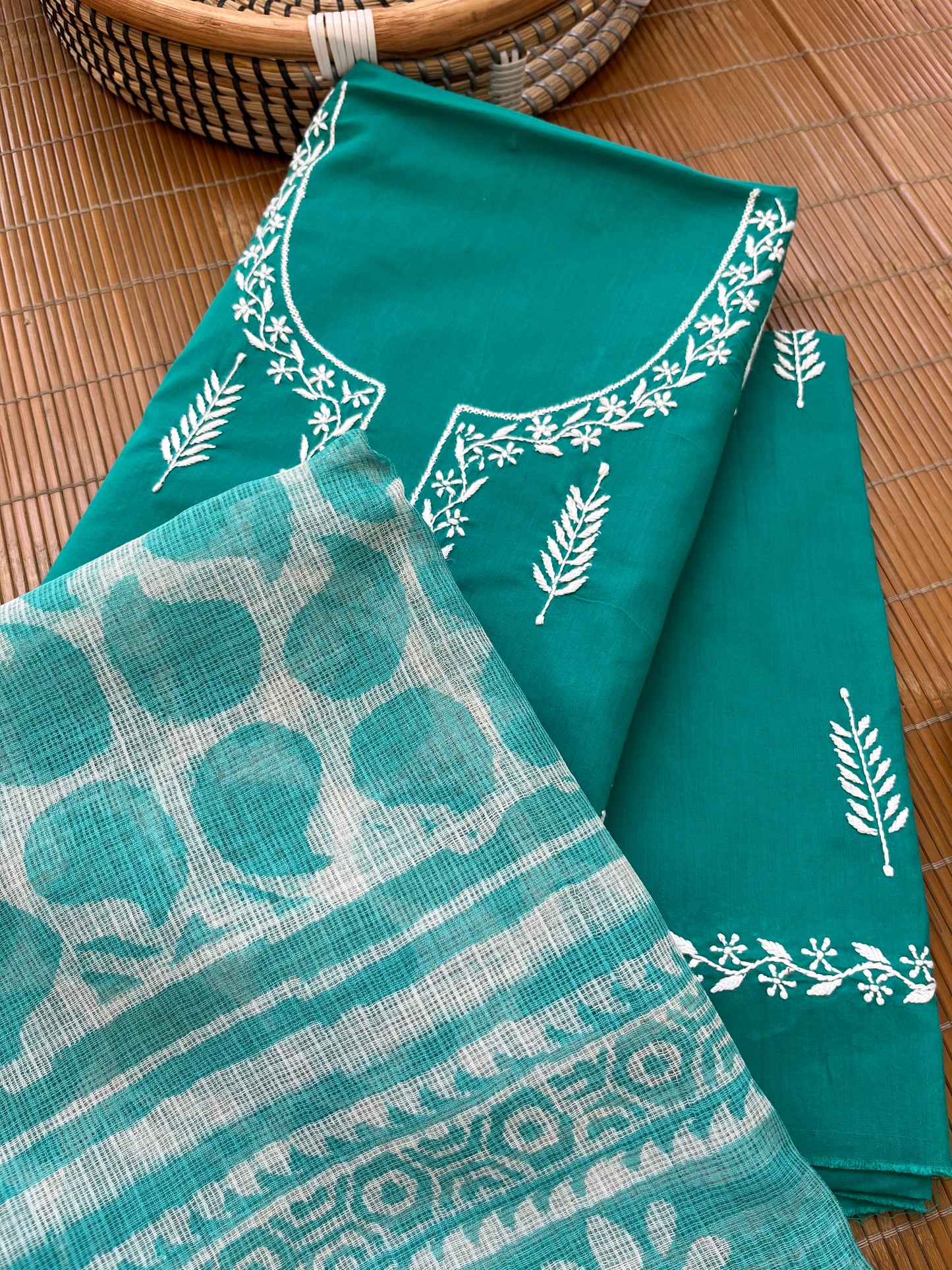Cotton chikan kurta bottom