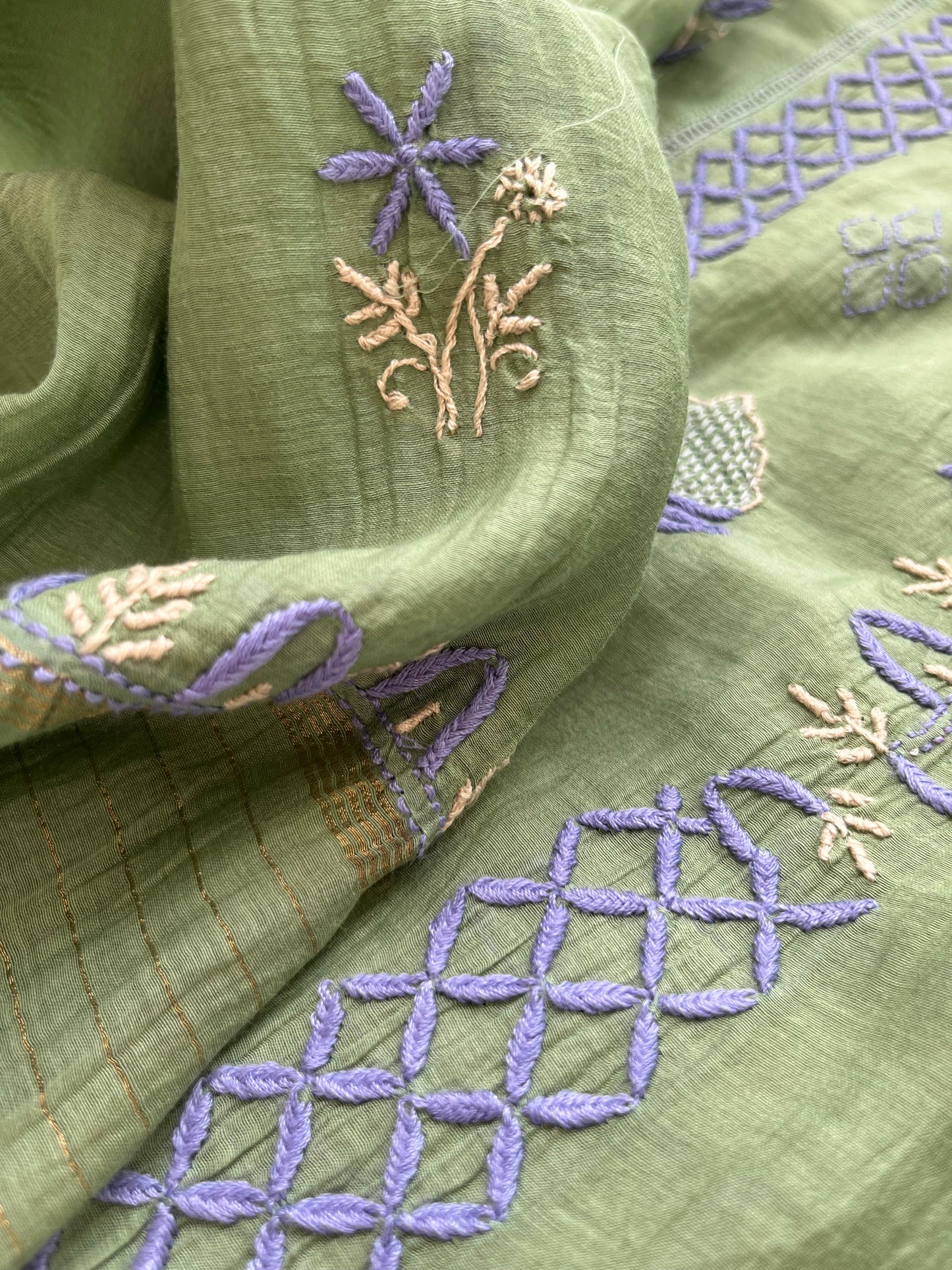 Chanderi Chikankari Kurta Dupatta