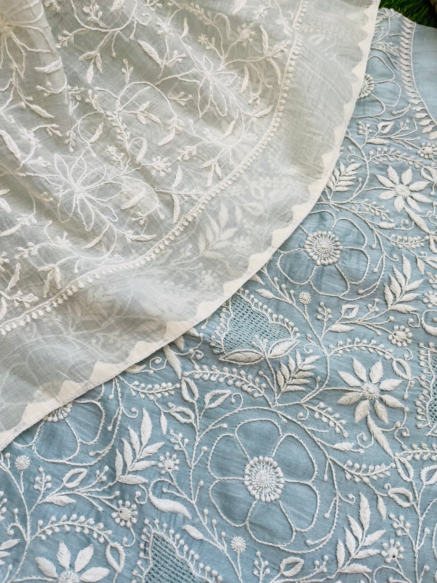 Chanderi Chikankari Kurta