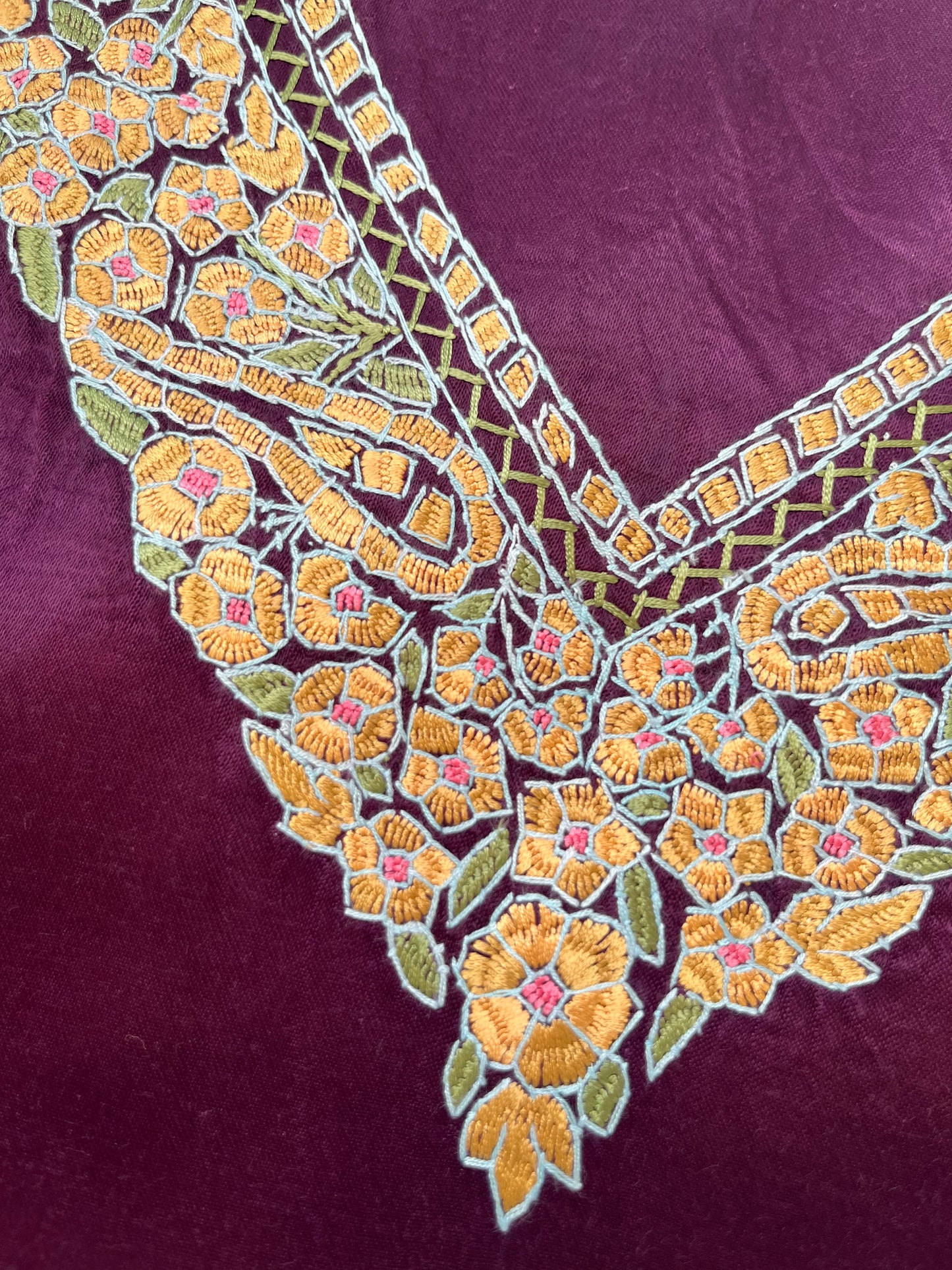 Mashru Silk kashmiri work kurta