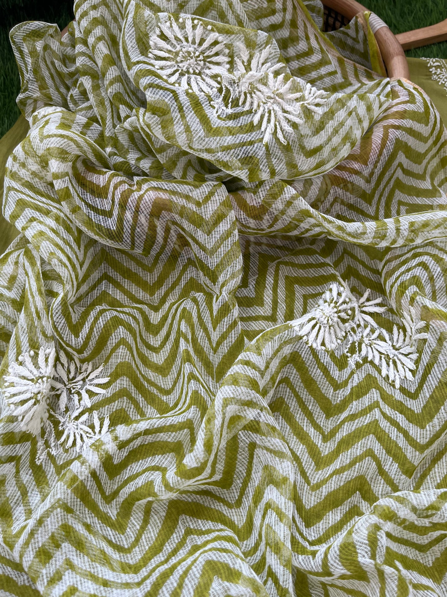 Kala cotton chikan kurta kota dupatta