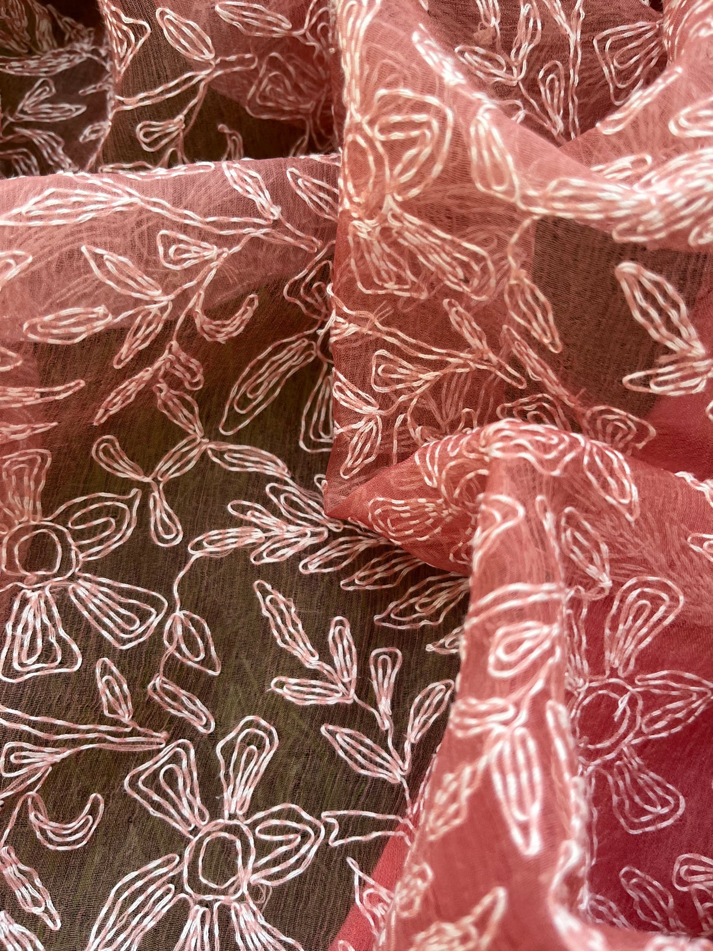 त्योहार - chanderi kurta bottom fabric organza chikan work dupatta