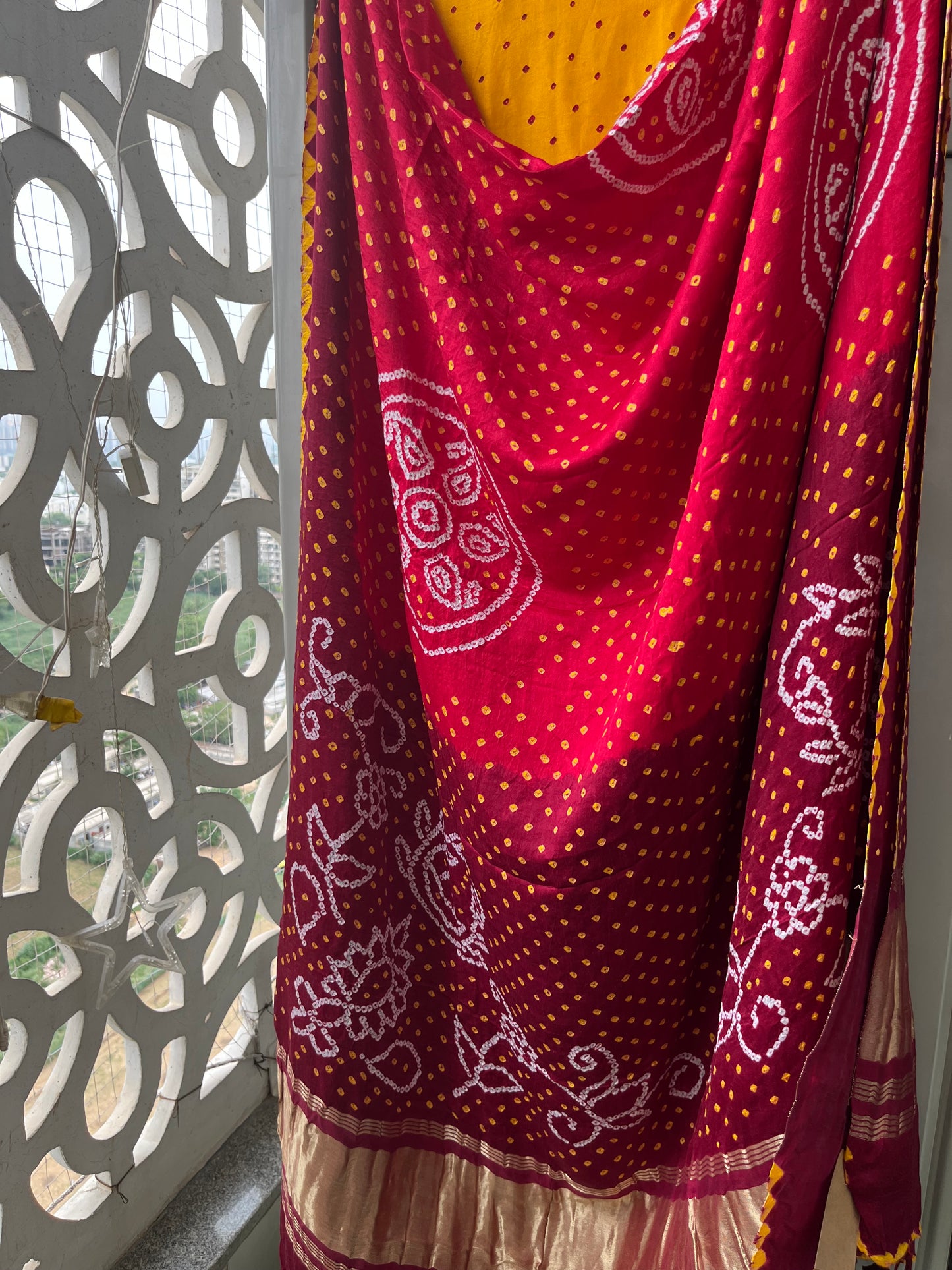 Gajji silk Bandhani dupatta kurta