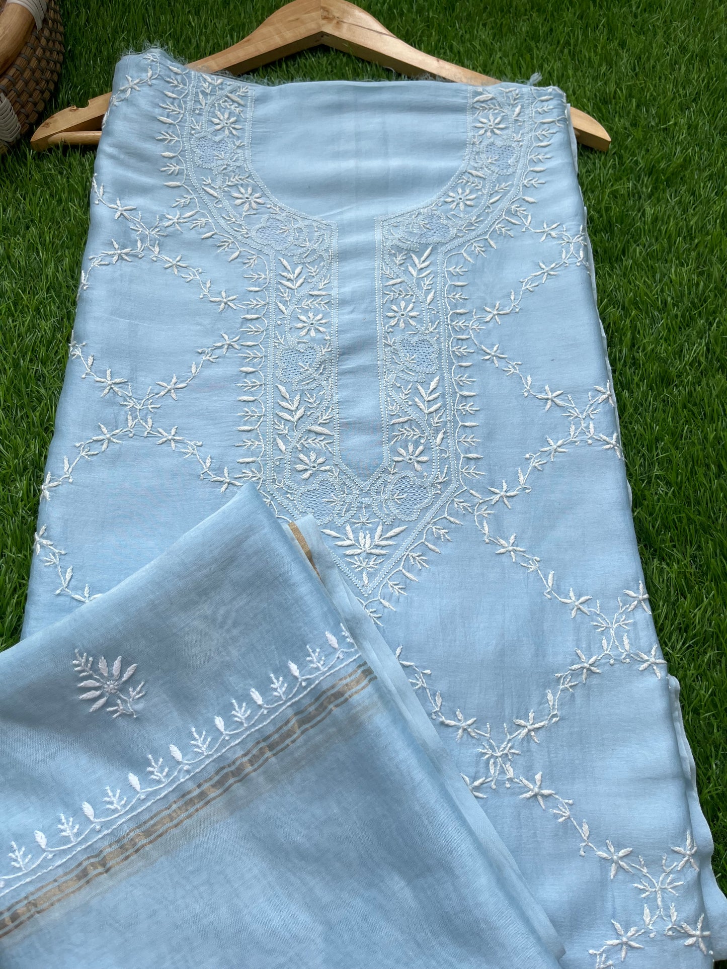 Chanderi Chikankari Kurta Dupatta