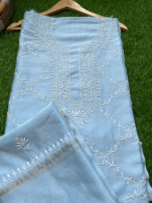 Chanderi Chikankari Kurta Dupatta