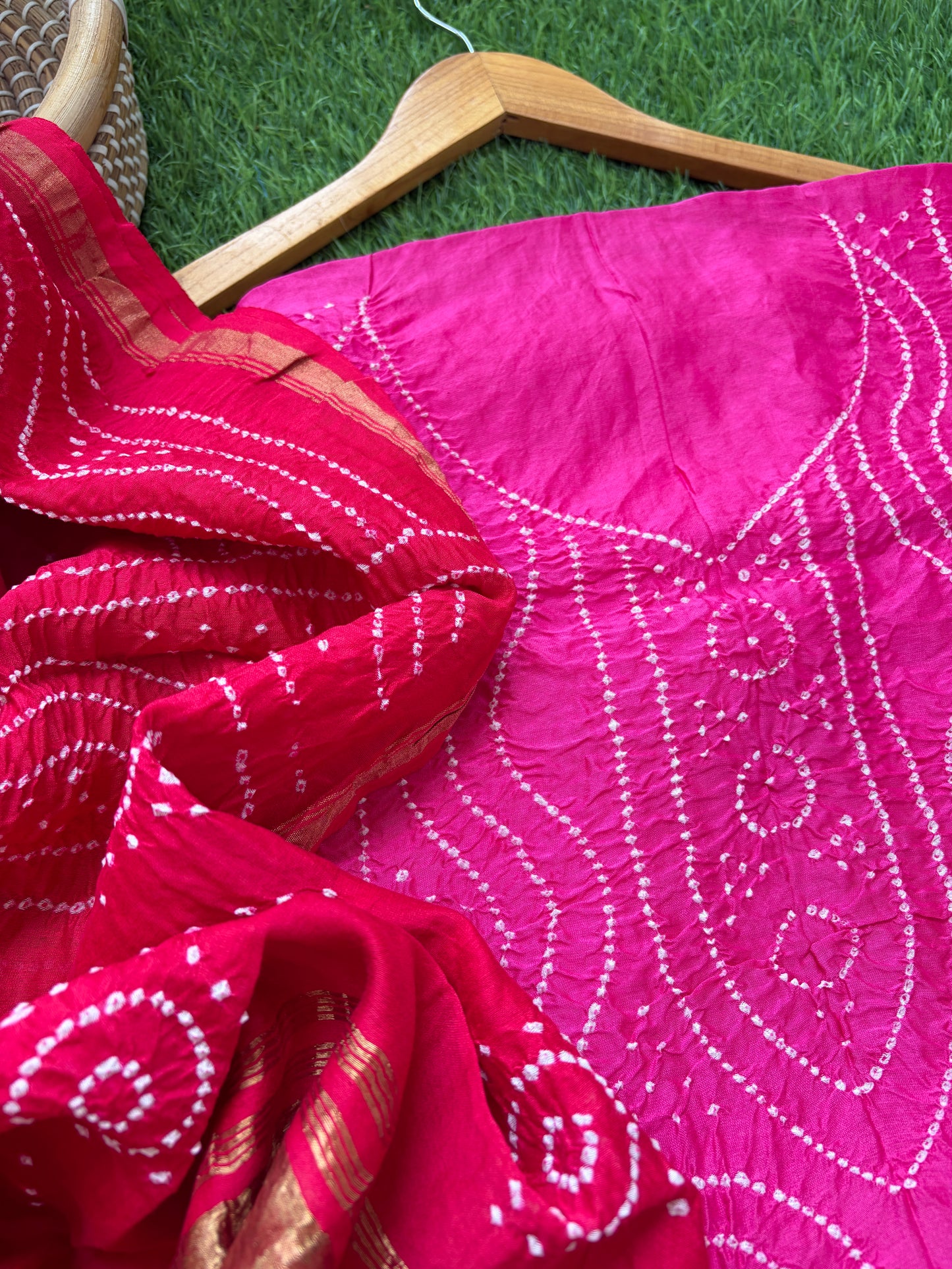Chanderi Bandhani kurta dupatta