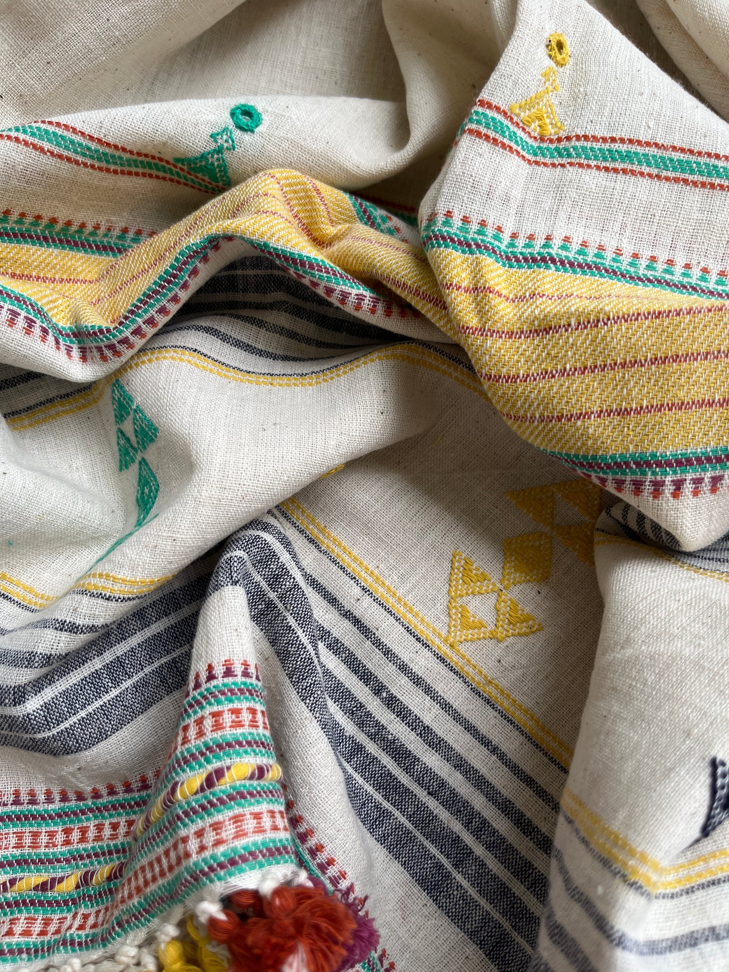 Handwoven organic kala Cotton kurta bottom dupatta