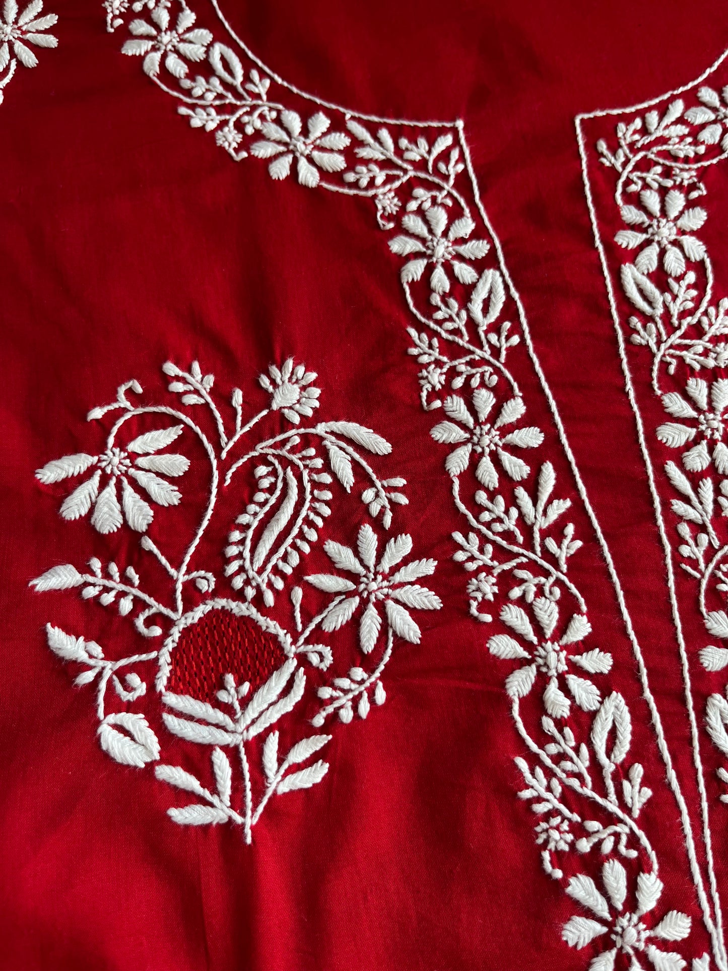 Cotton chikan kurta bottom