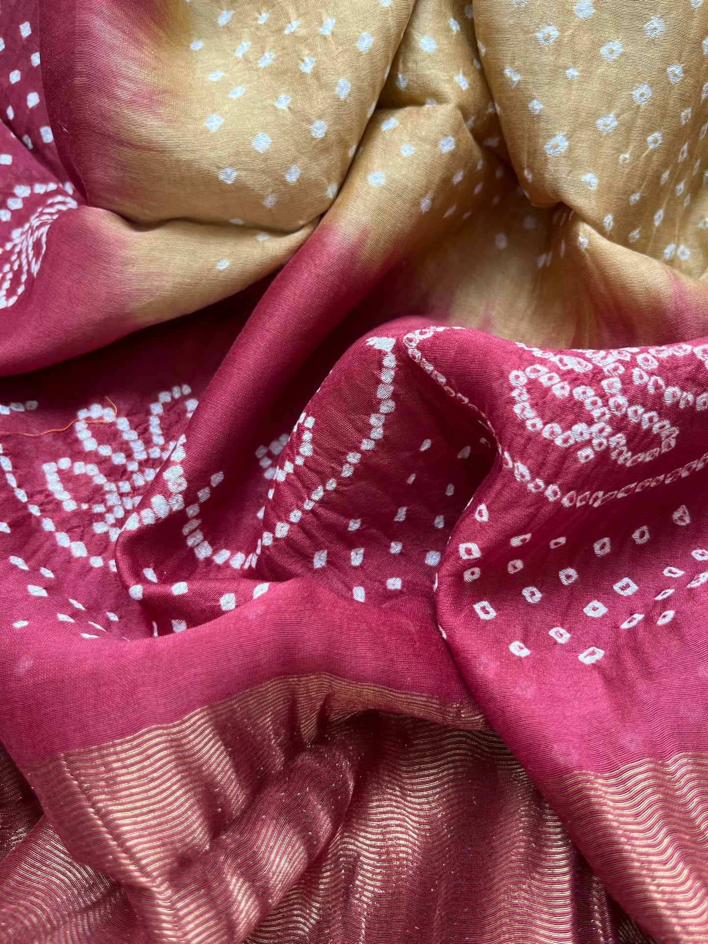 Chanderi plain kurta bottom fabric bandhani dupatta