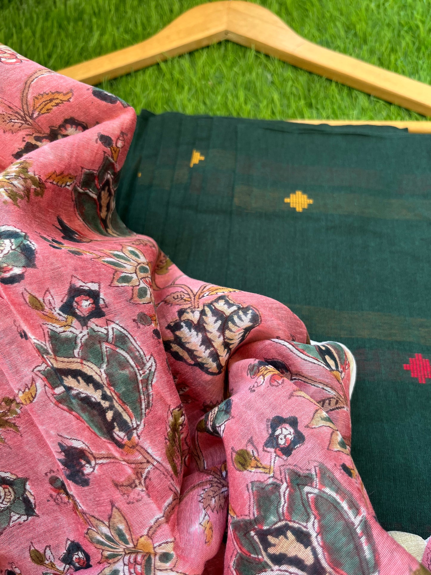 Mangalgiri Cotton kurta bottom chanderi dupatta