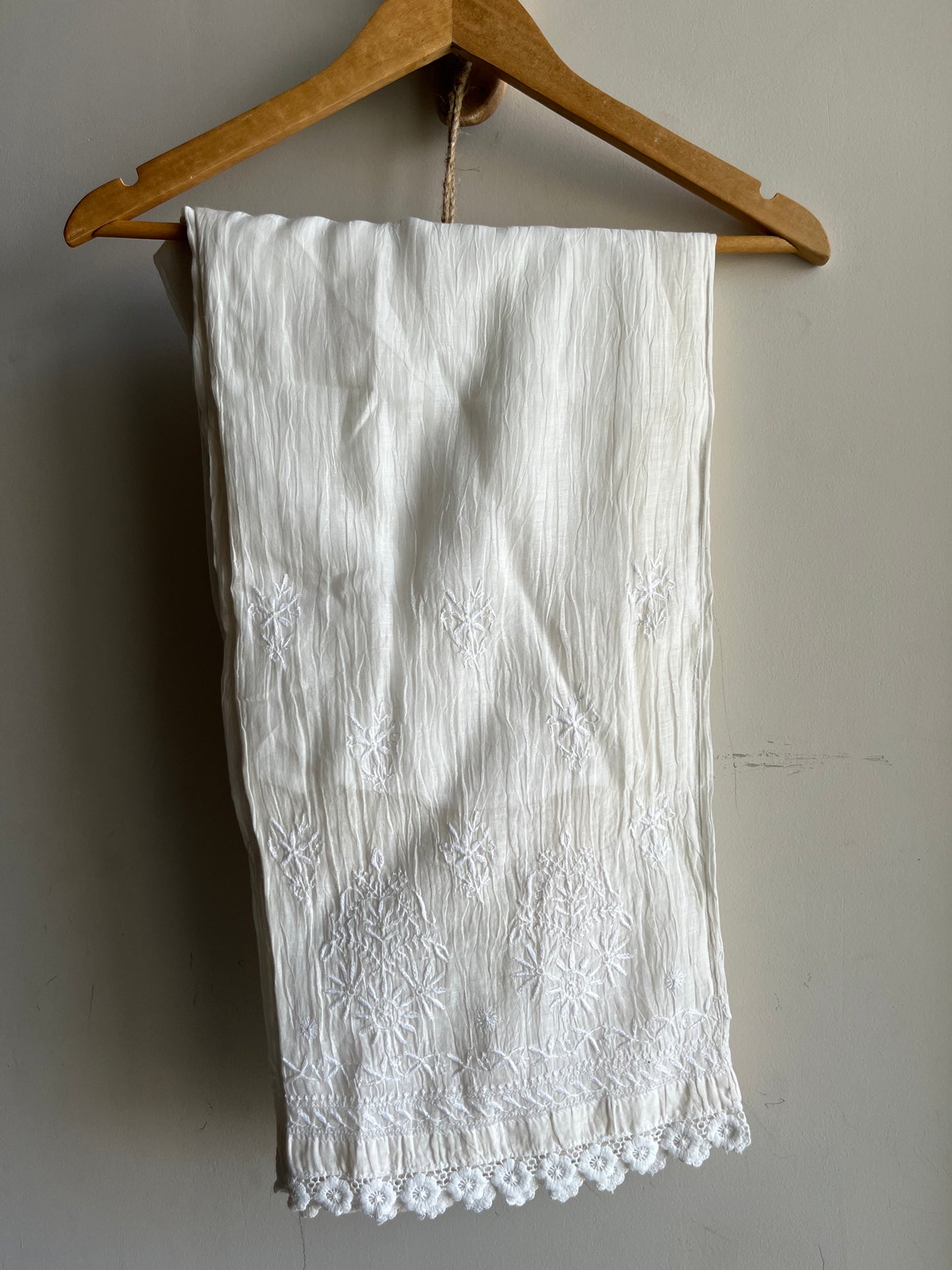 Chanderi chikan shirt and a-bottom