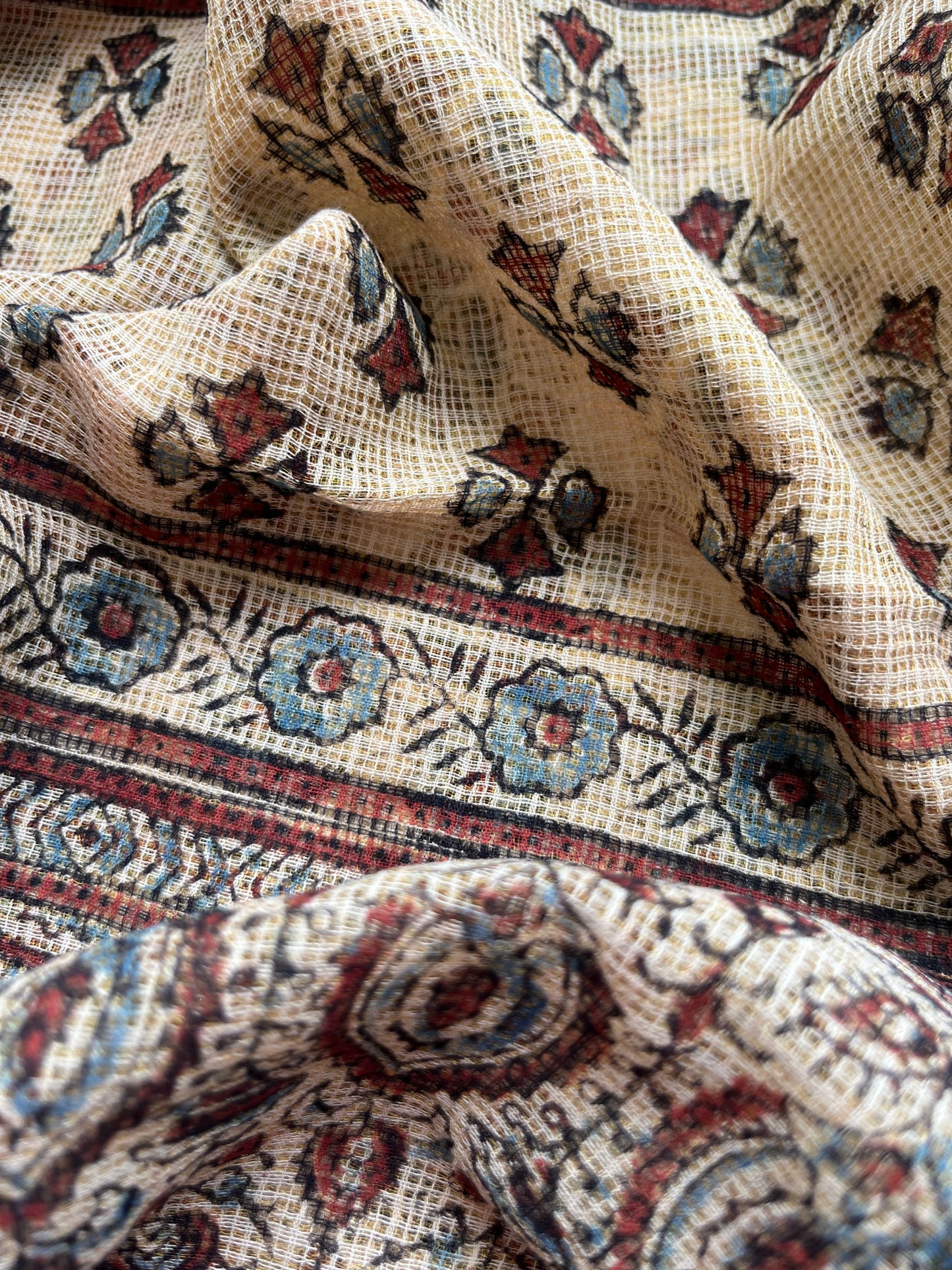 Ajrakh cotton Kurta and kota doria dupatta
