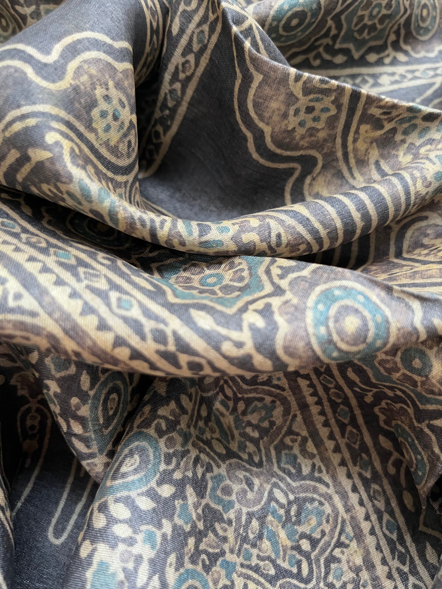 Tussar silk Ajrakh Kurta and dupatta