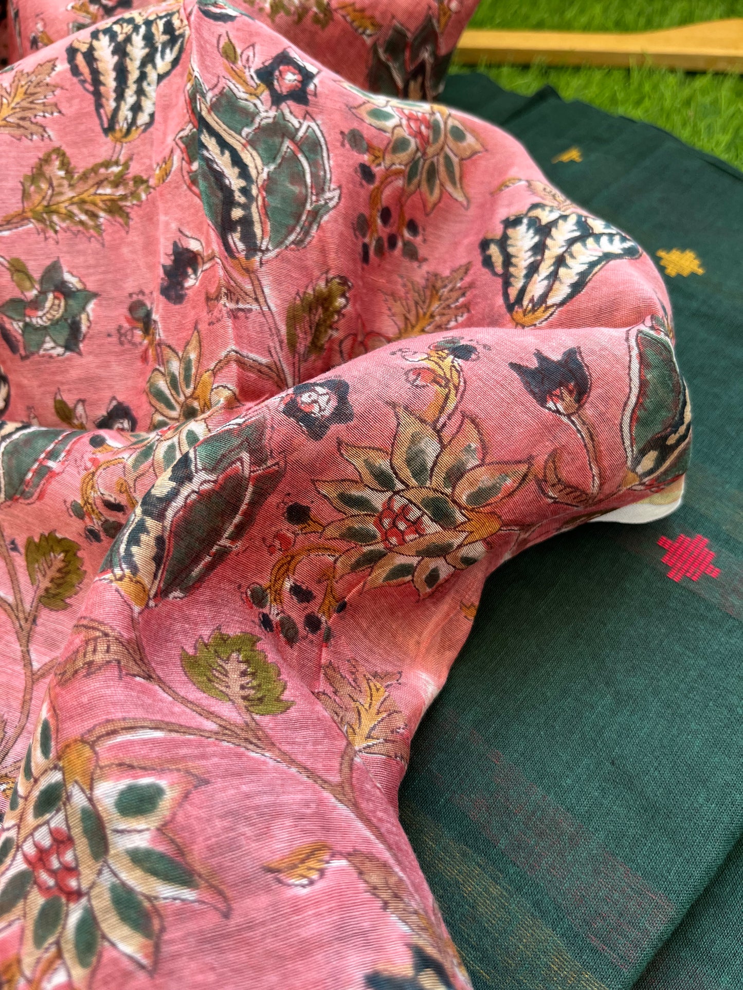 Mangalgiri Cotton kurta bottom chanderi dupatta
