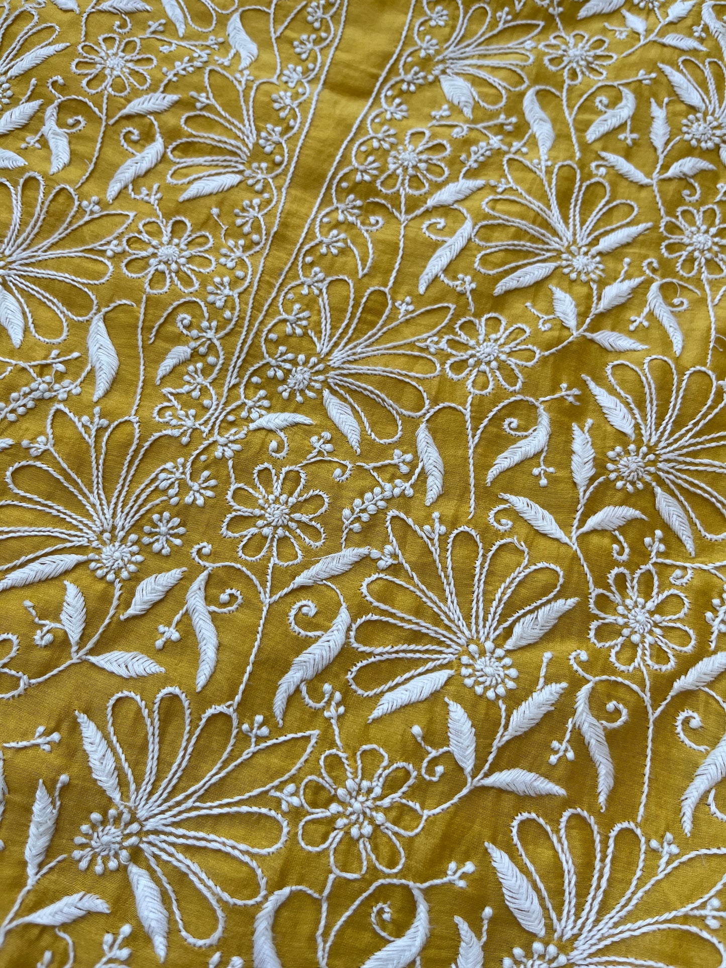 Chanderi chikankari kurta