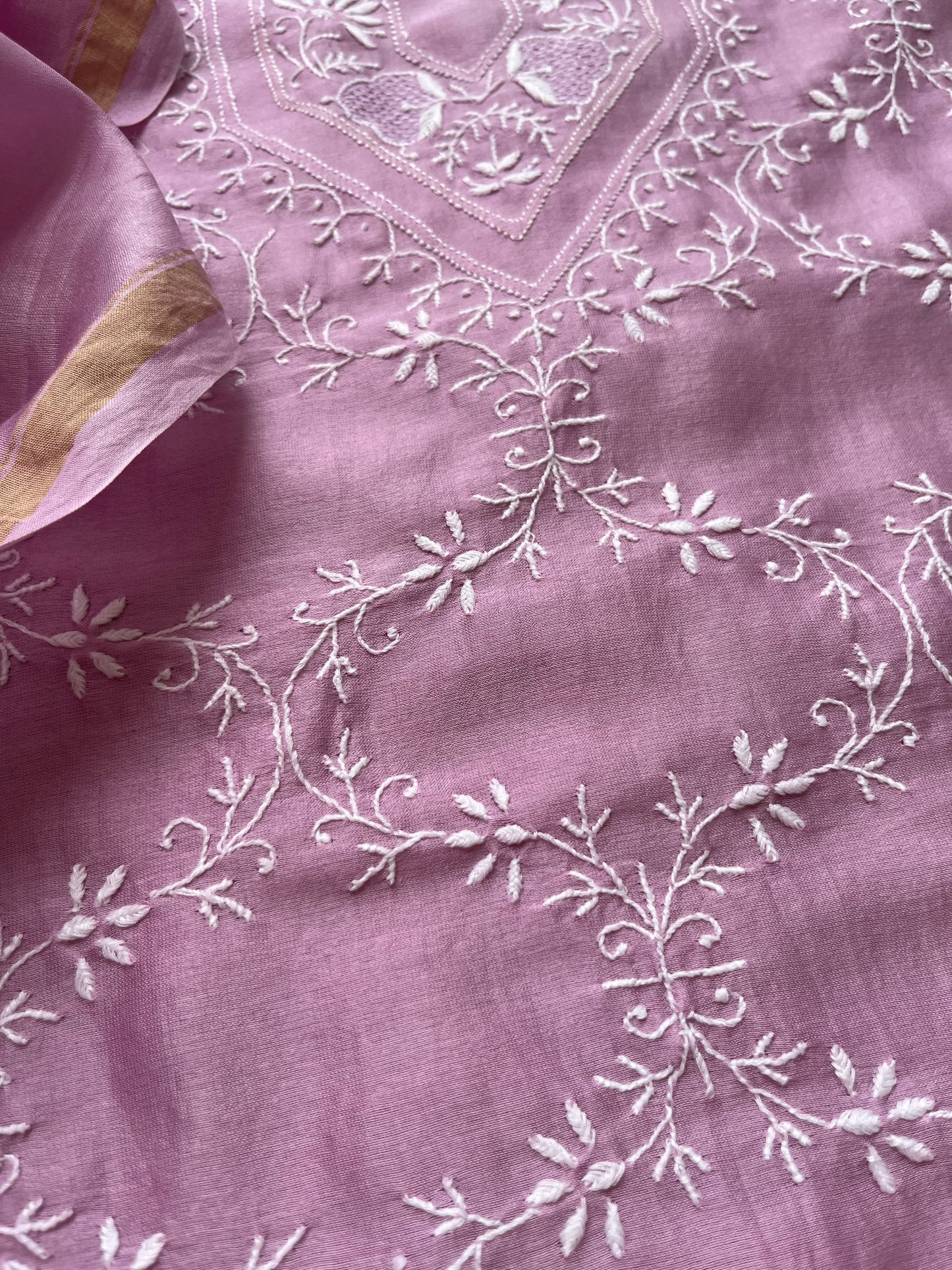 Chanderi Chikankari Kurta Dupatta
