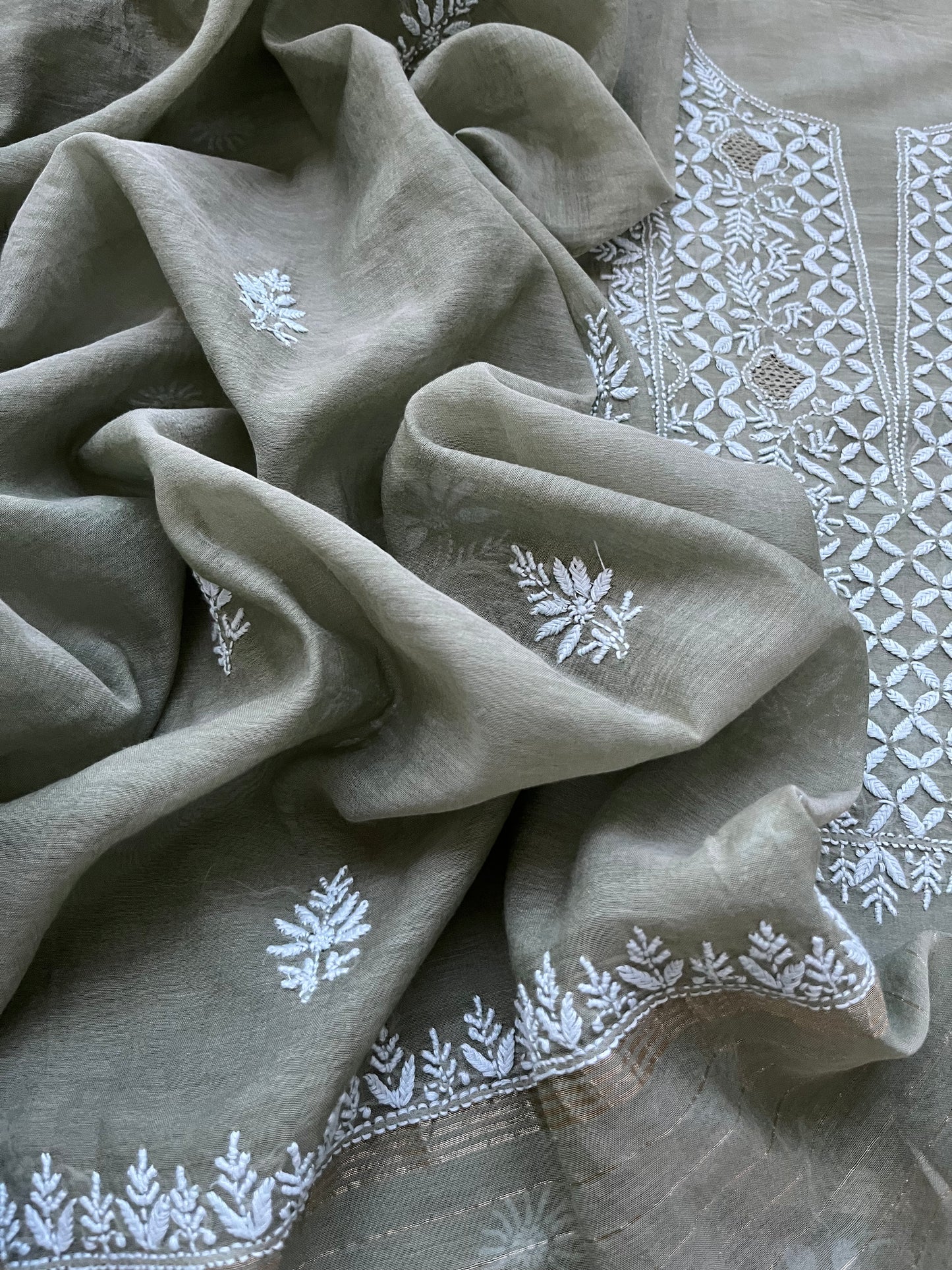 Chanderi Chikankari Kurta Dupatta