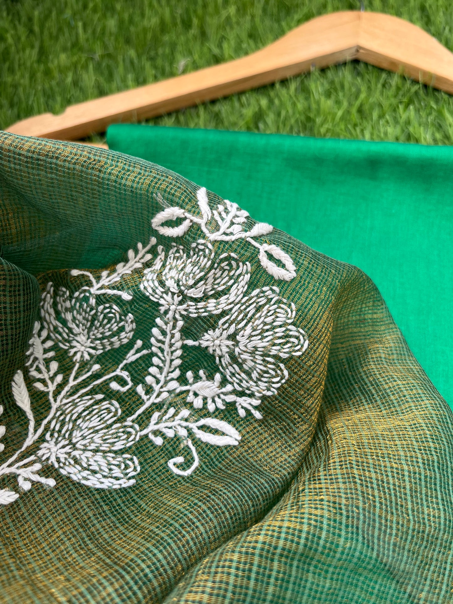 Chanderi kurta kurta fabric kota silk chikan work dupatta