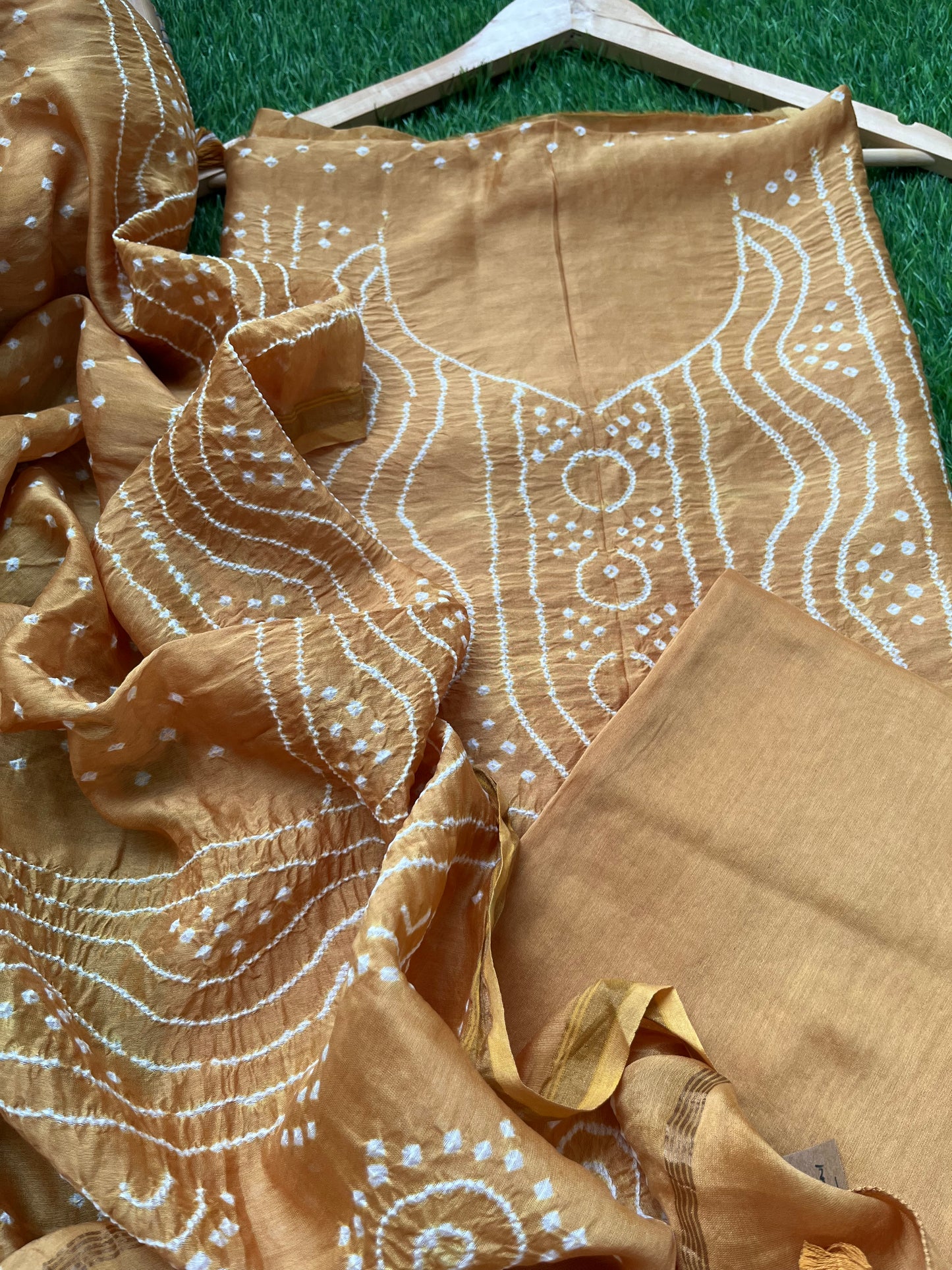 Chanderi Bandhani kurta dupatta