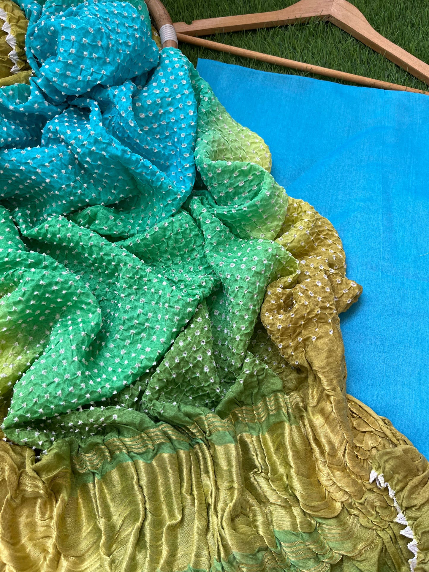 त्योहार् -Gajji Silk bandhani dupatta chanderi fabric