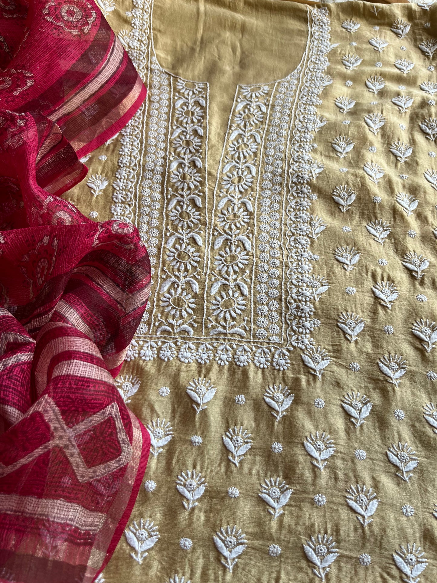 Chanderi Chikankari kurta