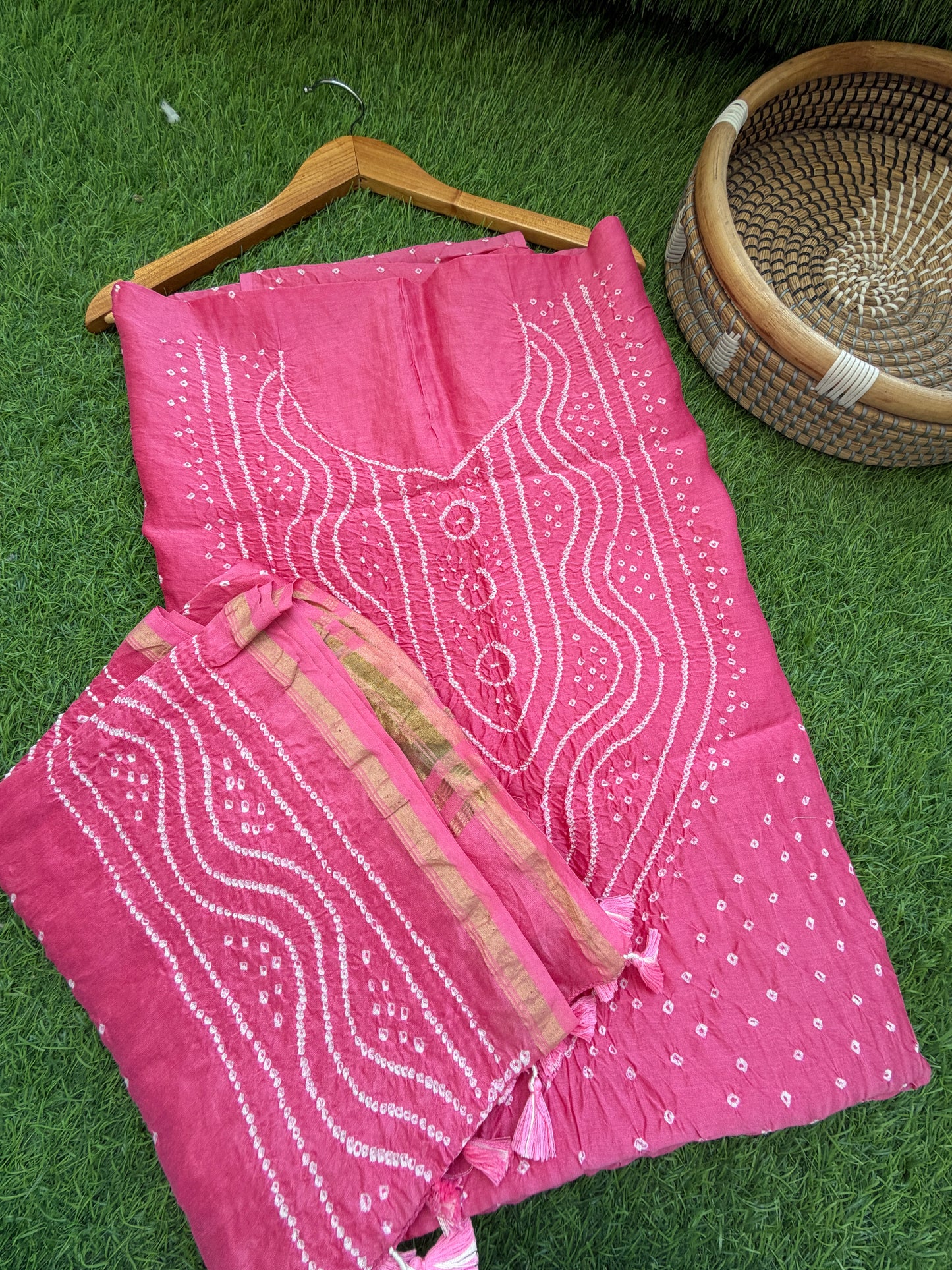 Chanderi Bandhani kurta dupatta