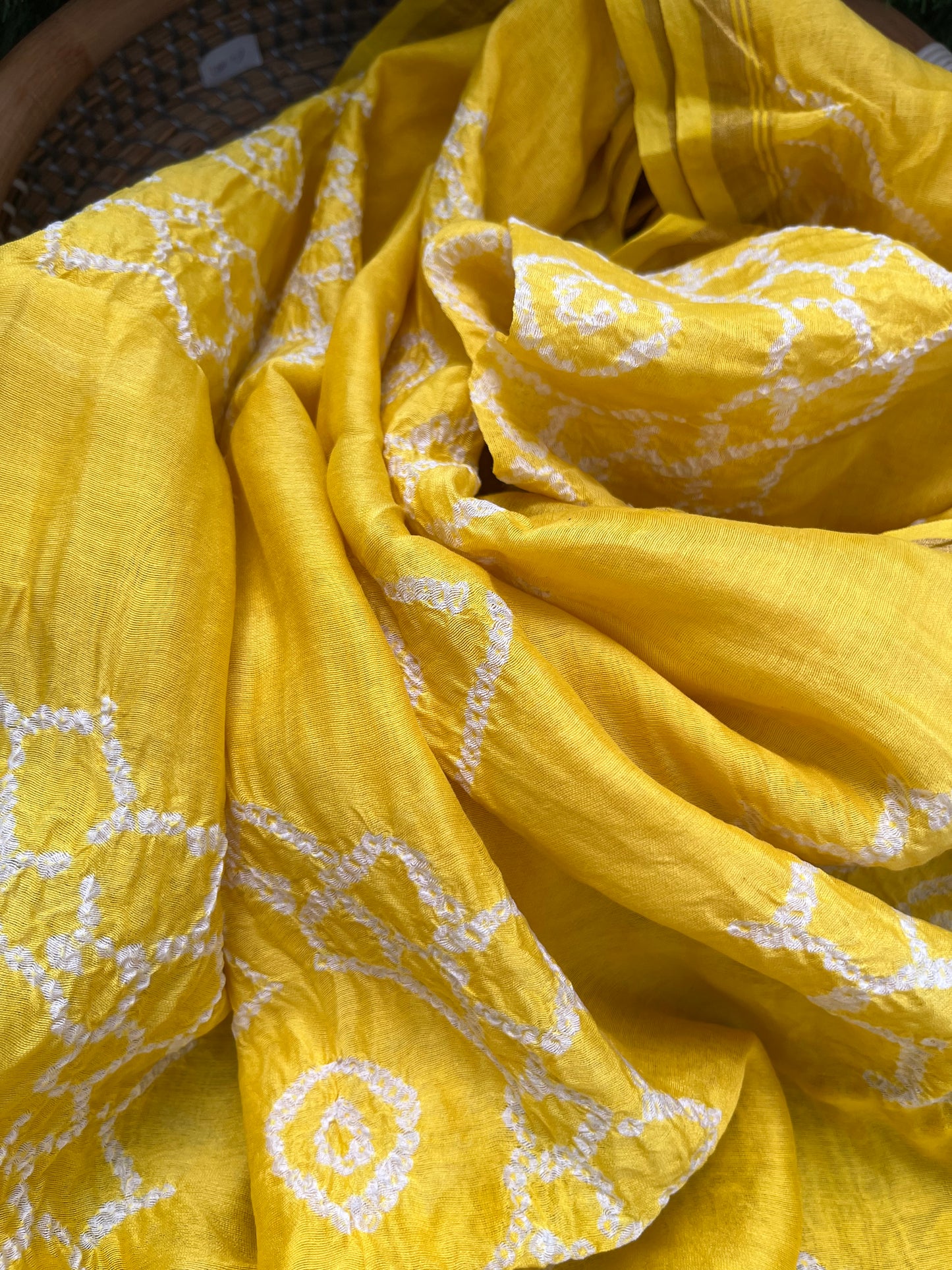 Bandhani Chanderi silk Dupatta