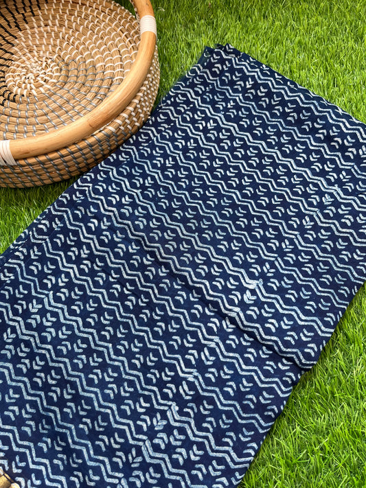 Chanderi indigo fabric