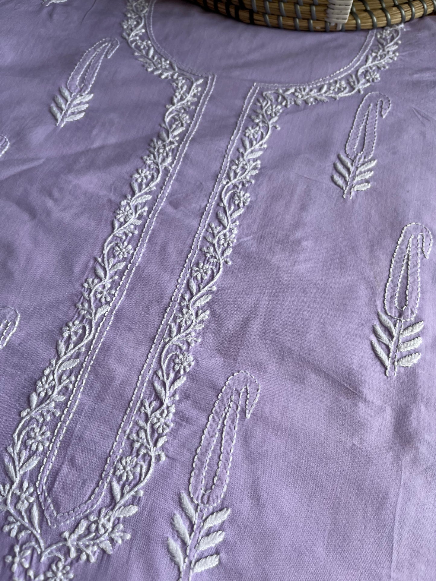 Cotton chikan kurta bottom