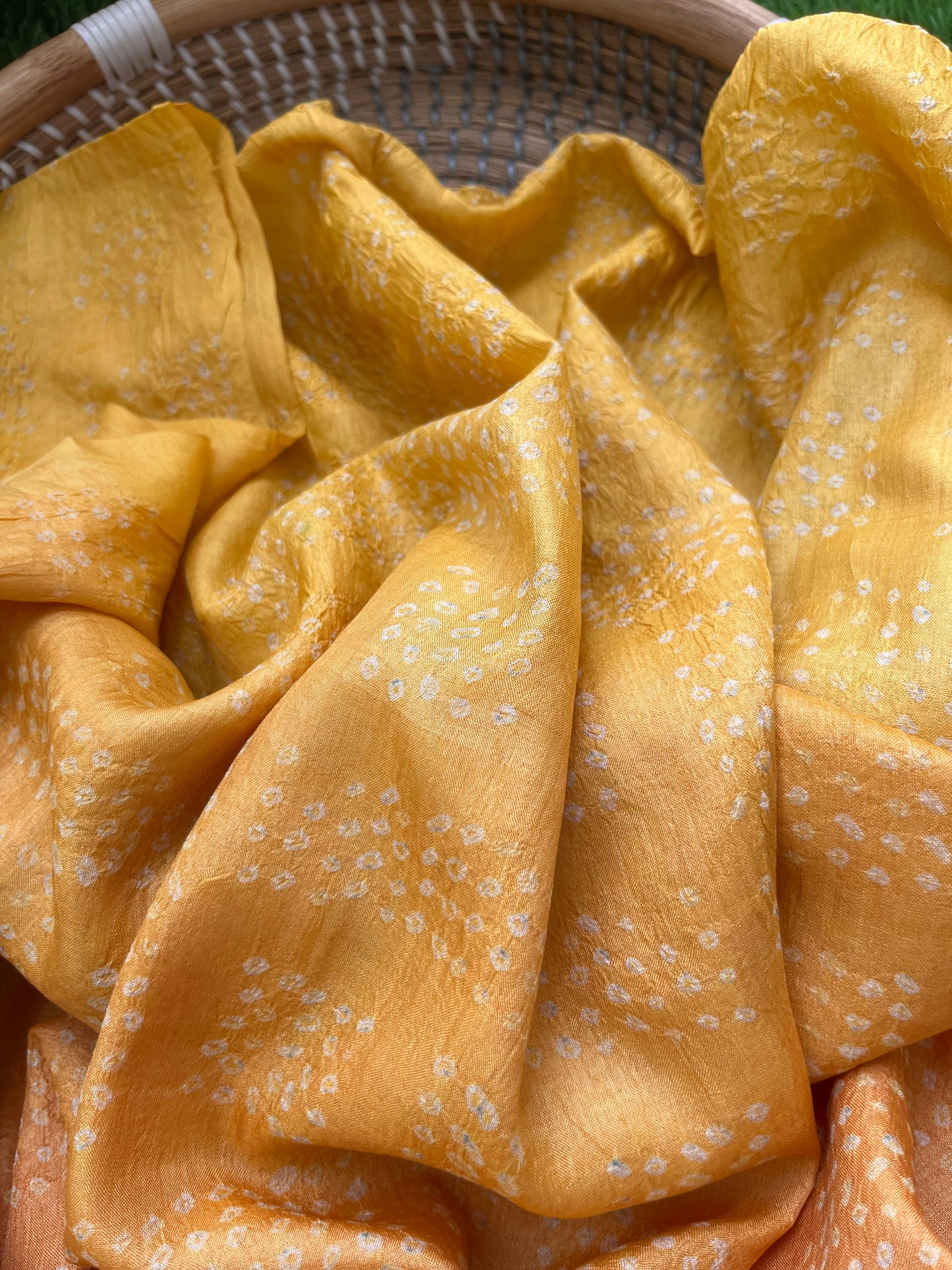 Tussar silk Bandhani dupatta kurta